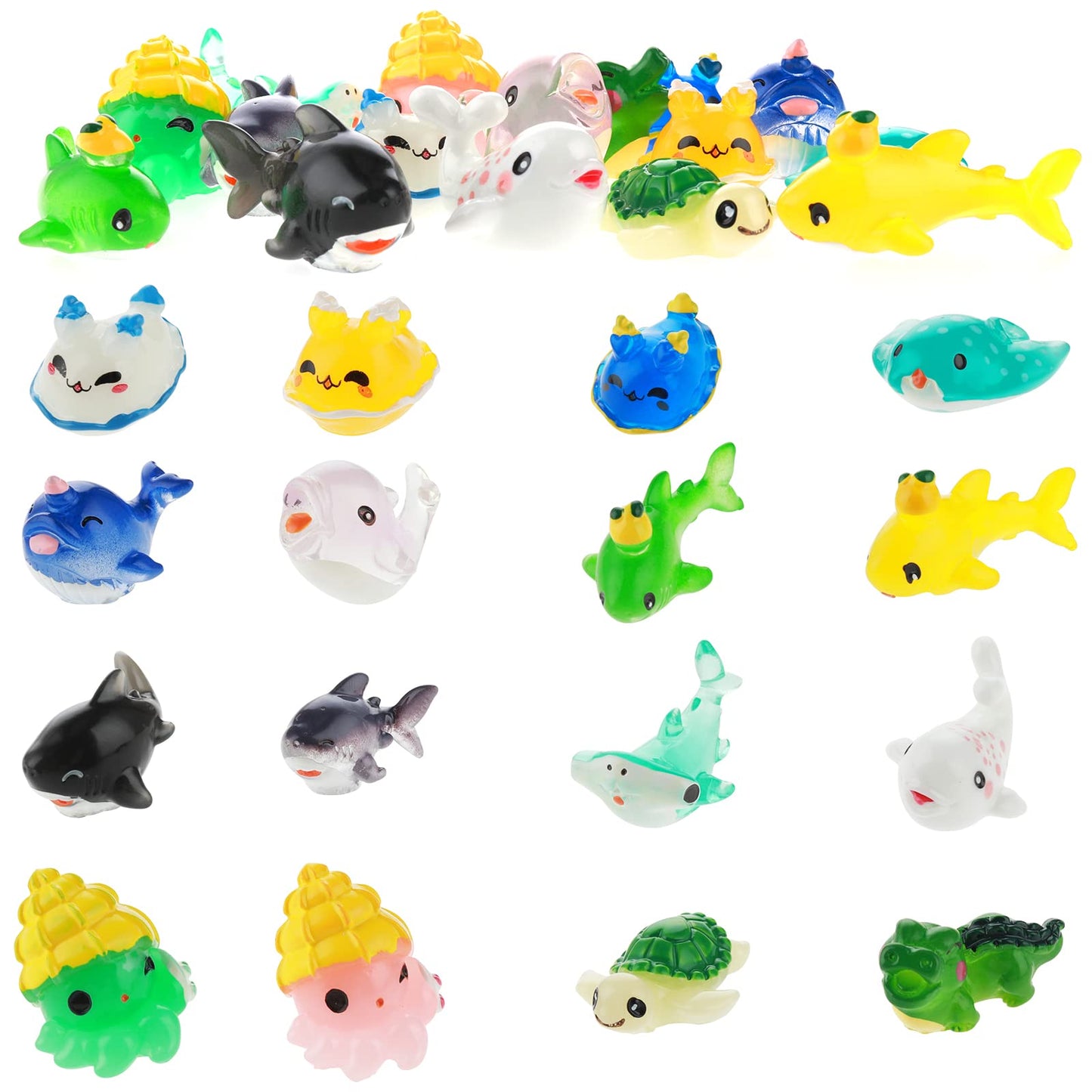 TIESOME 16Pcs Miniature Ocean Animals Dollhouse Accessories, 1:12 Scale RealisticResin Mini Animals Figurines Dollhouse Decorations Miniature Gnome Accessories Garden Fairy Accessory