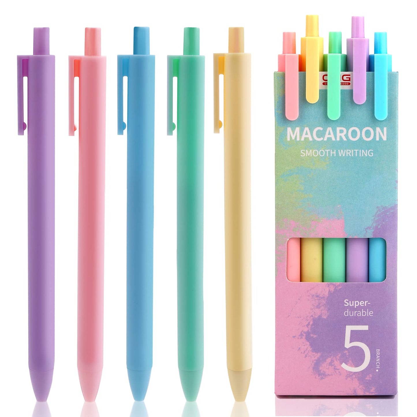 cobee Retractable Black Gel Ink Pens, 5 Pcs 0.5mm Point Rollerball Pens Fine Ballpoint Pen Black Ink Pens Smooth Writing Pens Rolling Ball Gel Pens for Writing Journaling School Office