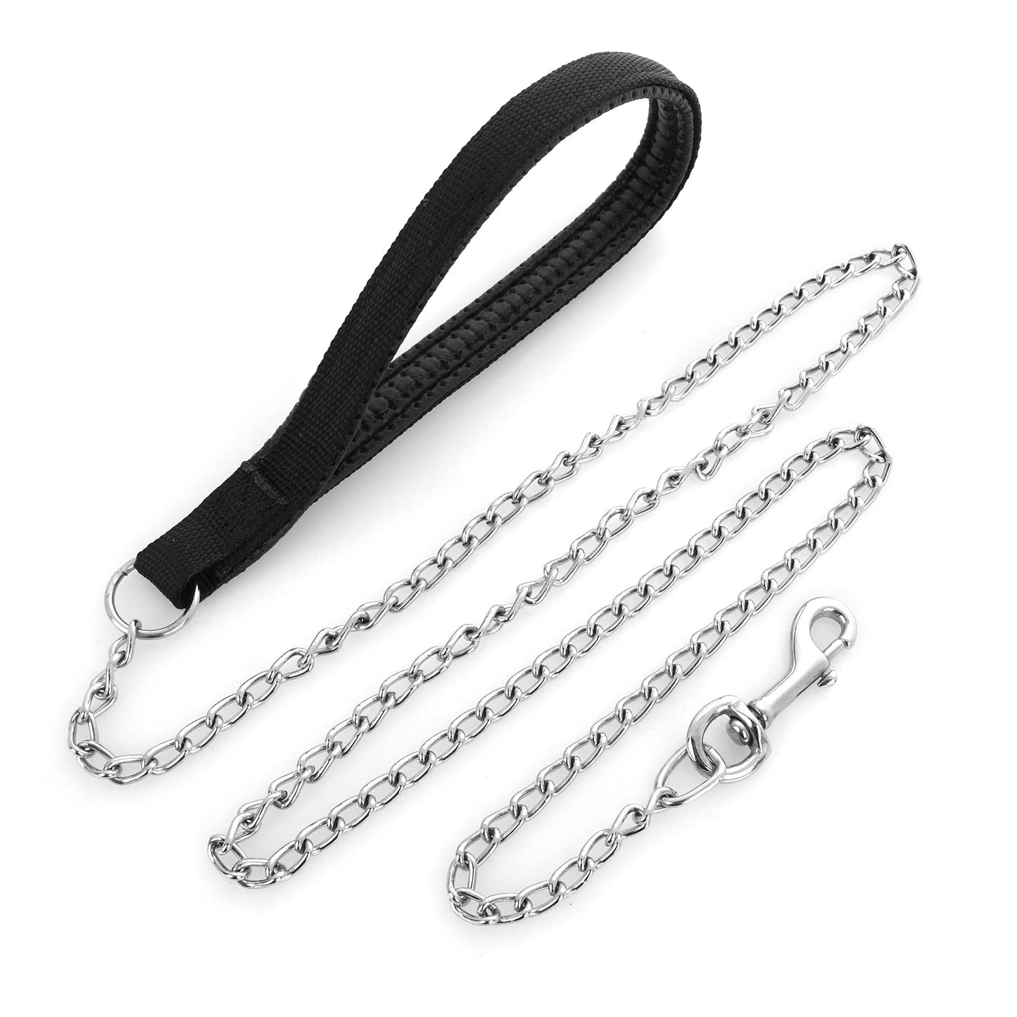 TIESOME Heavy Duty Dog Leash, Metal Dog Leash Dog Chain with PU Handle for Large & Medium Dogs Walking Traffic Training Traveling Pet Accessories