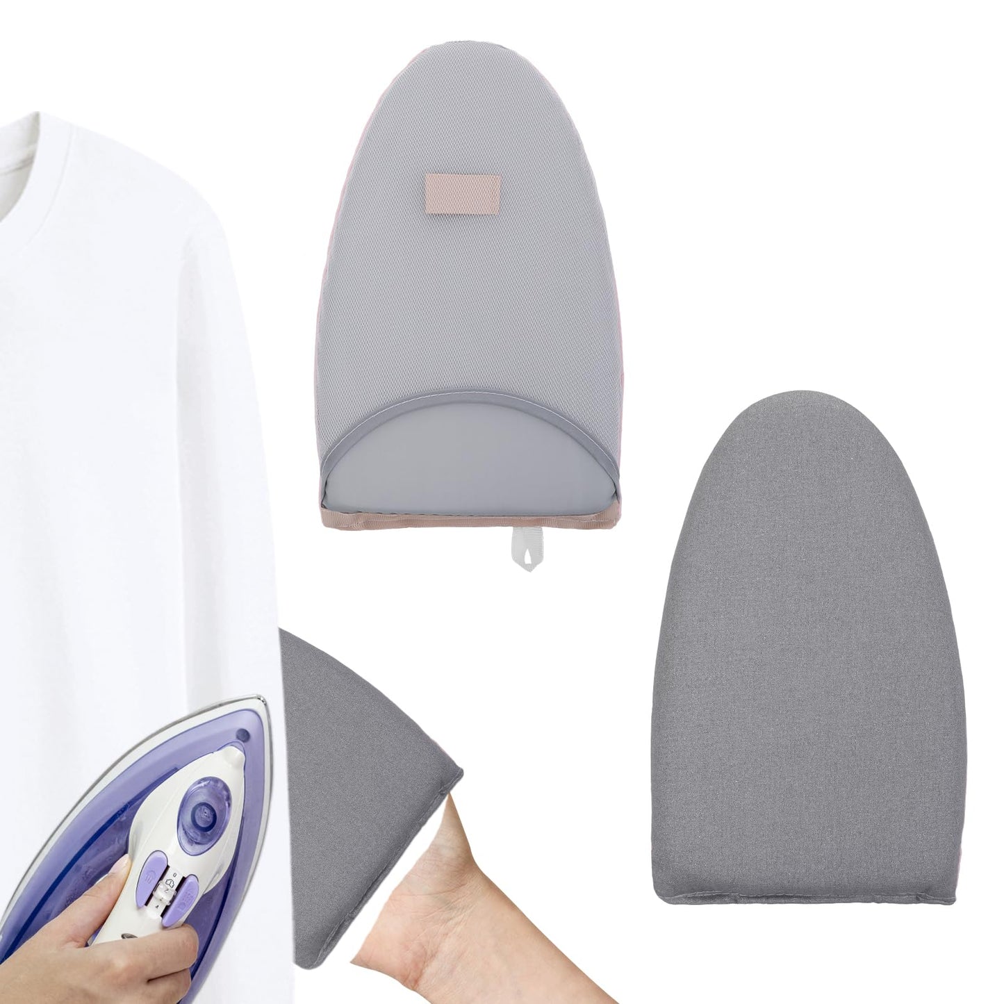 cobee Garment Steamer Ironing Gloves with Finger Loop, Waterproof Anti Steam Mitt, Anti steam glove, Heat Resistant Garment Steamer Mitt, Garment Steamer Accessories for Clothes (Gray)