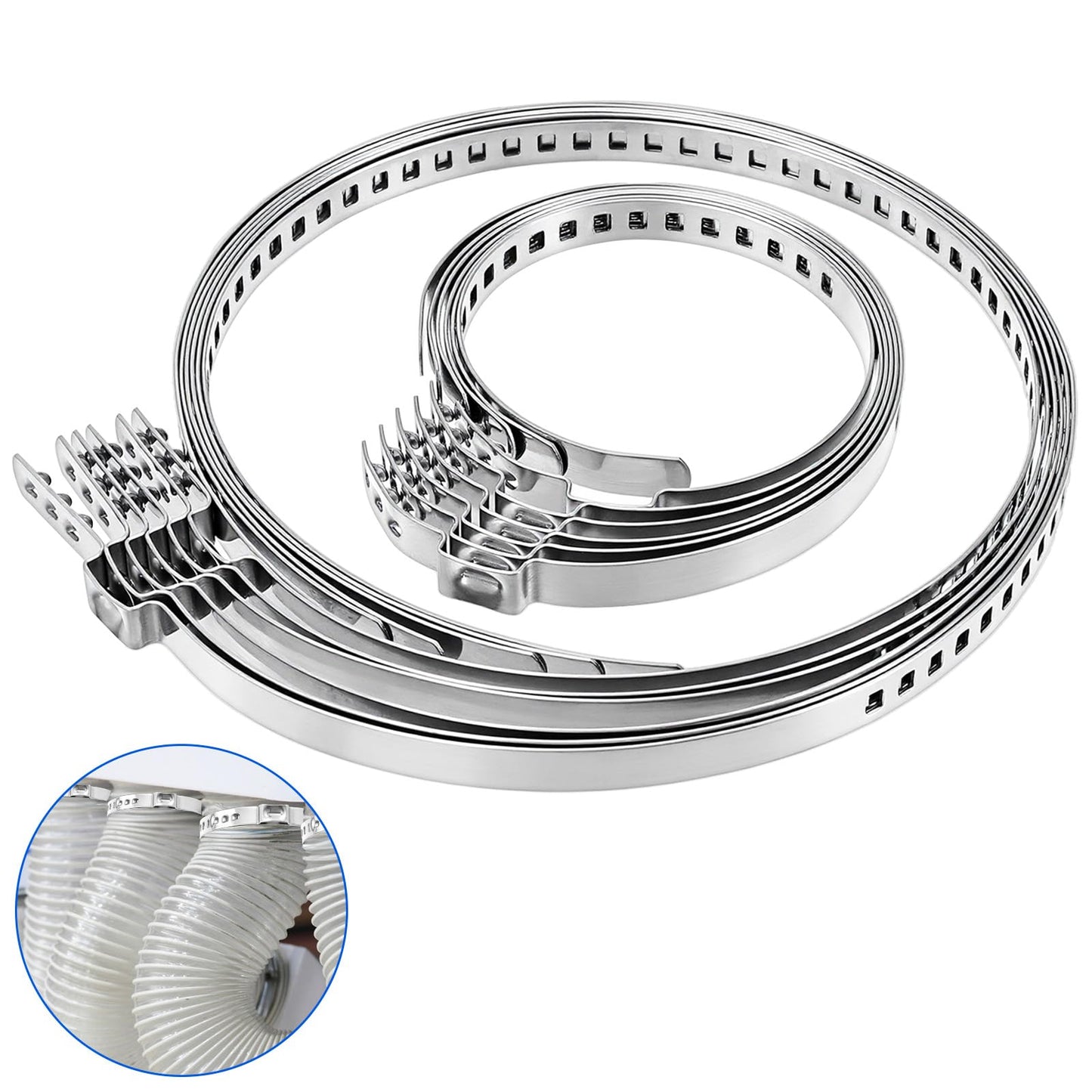 XLIUAX Pack of 12 CV Axle Boot Clamps, Stainless Steel CV Hose Clamps Set 25-50 mm and 50-120 mm Drive Shaft Cuff Adjustable Universal Clamping Clamps for Garden Home Pool