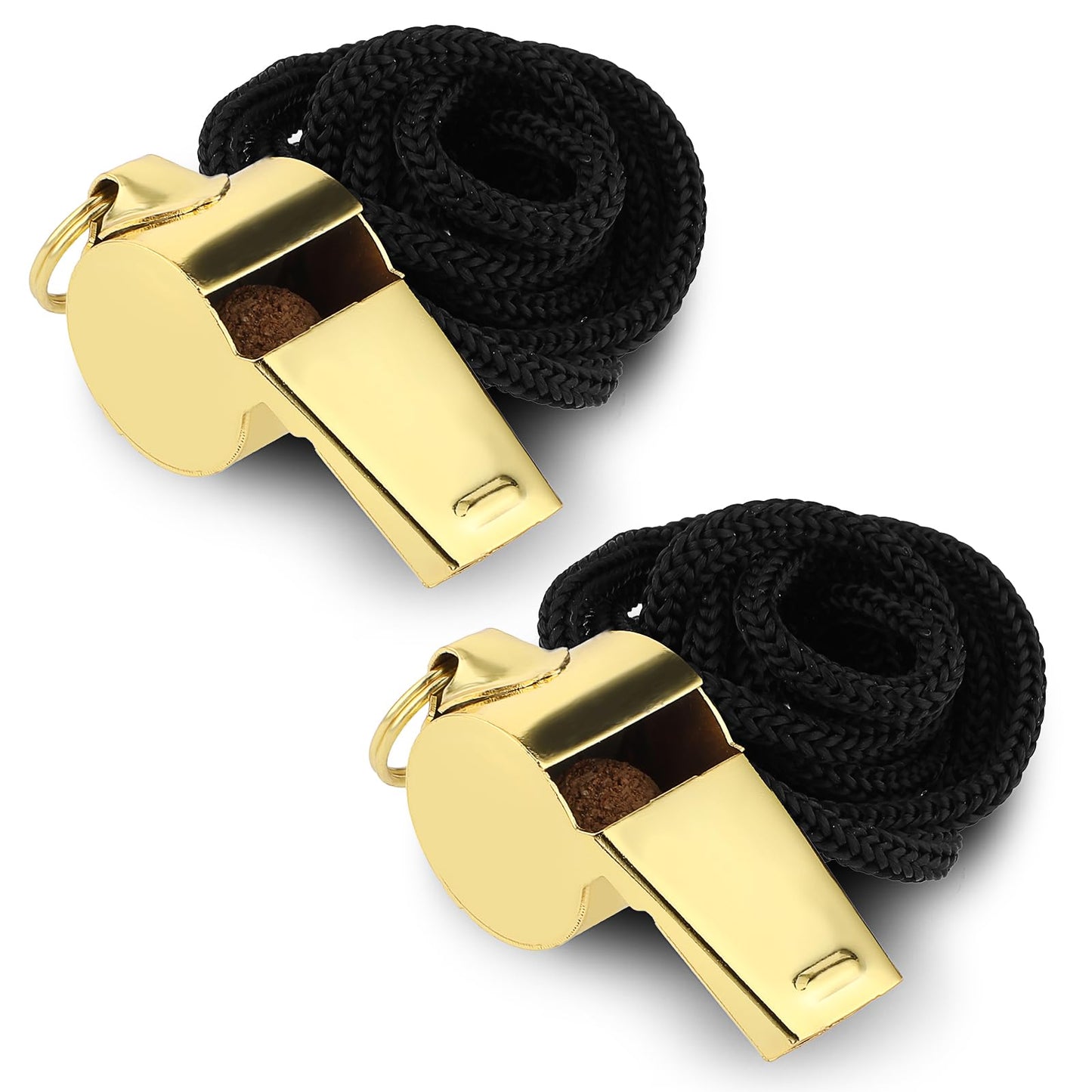 GEEHUA 2 PCS Stainless Steel Sports Whistle, Referee Whistle with Lanyard Loud Crisp Sound Whistle for Teachers Officials Outdoor Sports Emergency