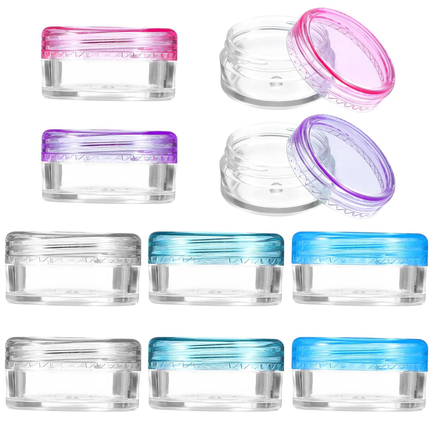 AOZUO 10pcs Sample Containers with Lids, 5g Small Travel Size Containers Reusable Tiny Sample Jars Mini Cosmetic Storage Containers Jars for Toiletries Creams Lotions Lip Balm Oils