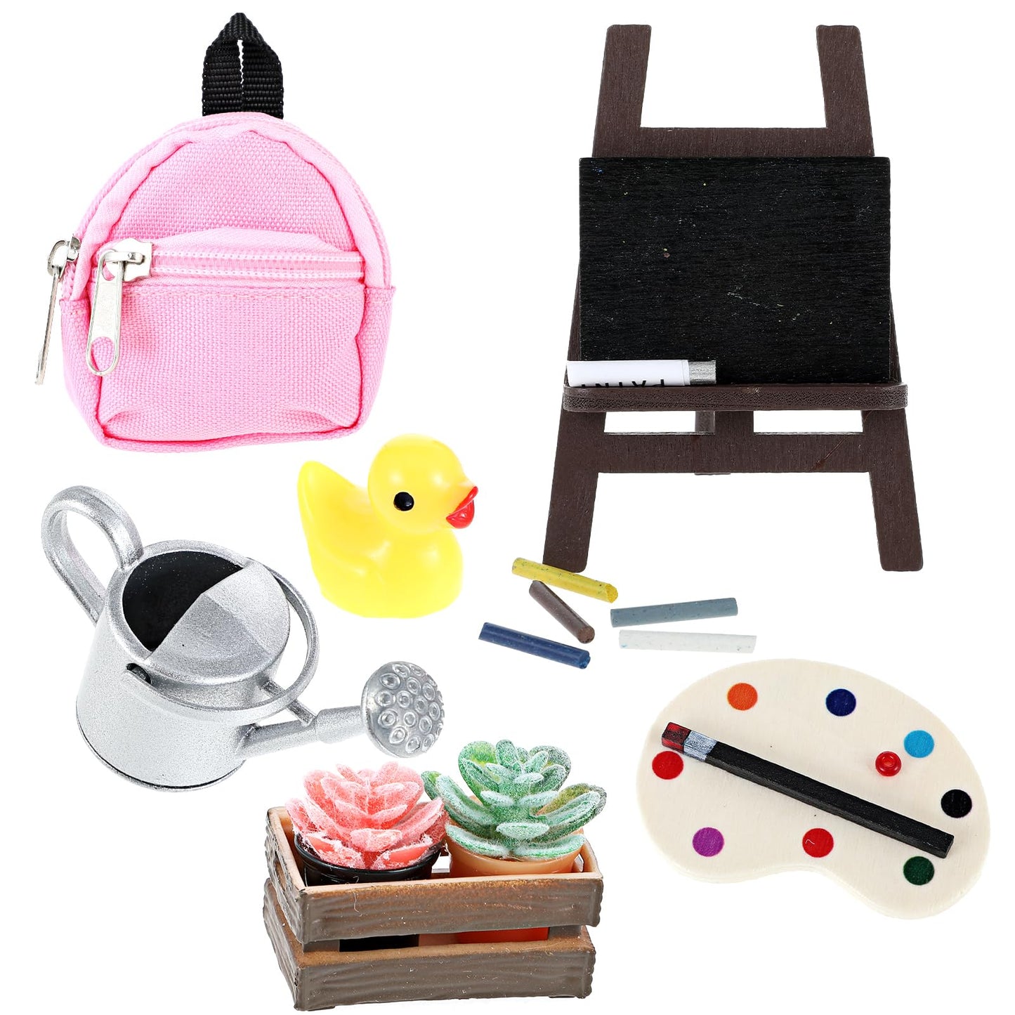 Yuanchu Mini Dollhouse Painting Model Set, Miniature Doll House Decoration Drawing Dollhouse Accessories 1:12 Mini Model Toy Plastic for Boys Girls Kids