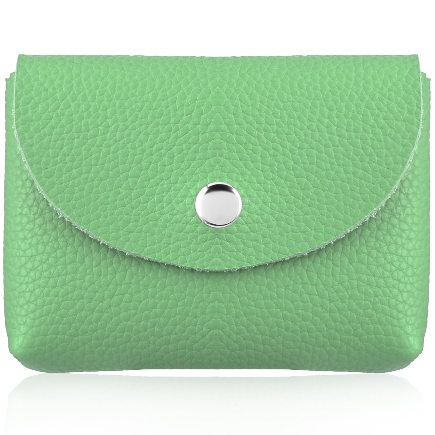 simarro Women Coin Purse, Imitation PU Leather Snap Buckle Coin Purse Portable Change Purse Coin Wallet Change Holder for ID Key Headset Lipstick Women Men (Sunshine Green)