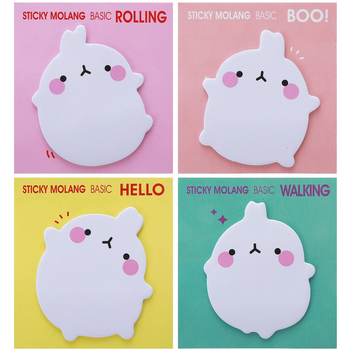 cobee Cute Animal Self Stick Notes,8 Pack Kawaii Rabbit Sticky Notes Pad Cartoon Memo Pads Markers Flags Students Home Office Roommates Gifts Tab Supplies 160 Sheets