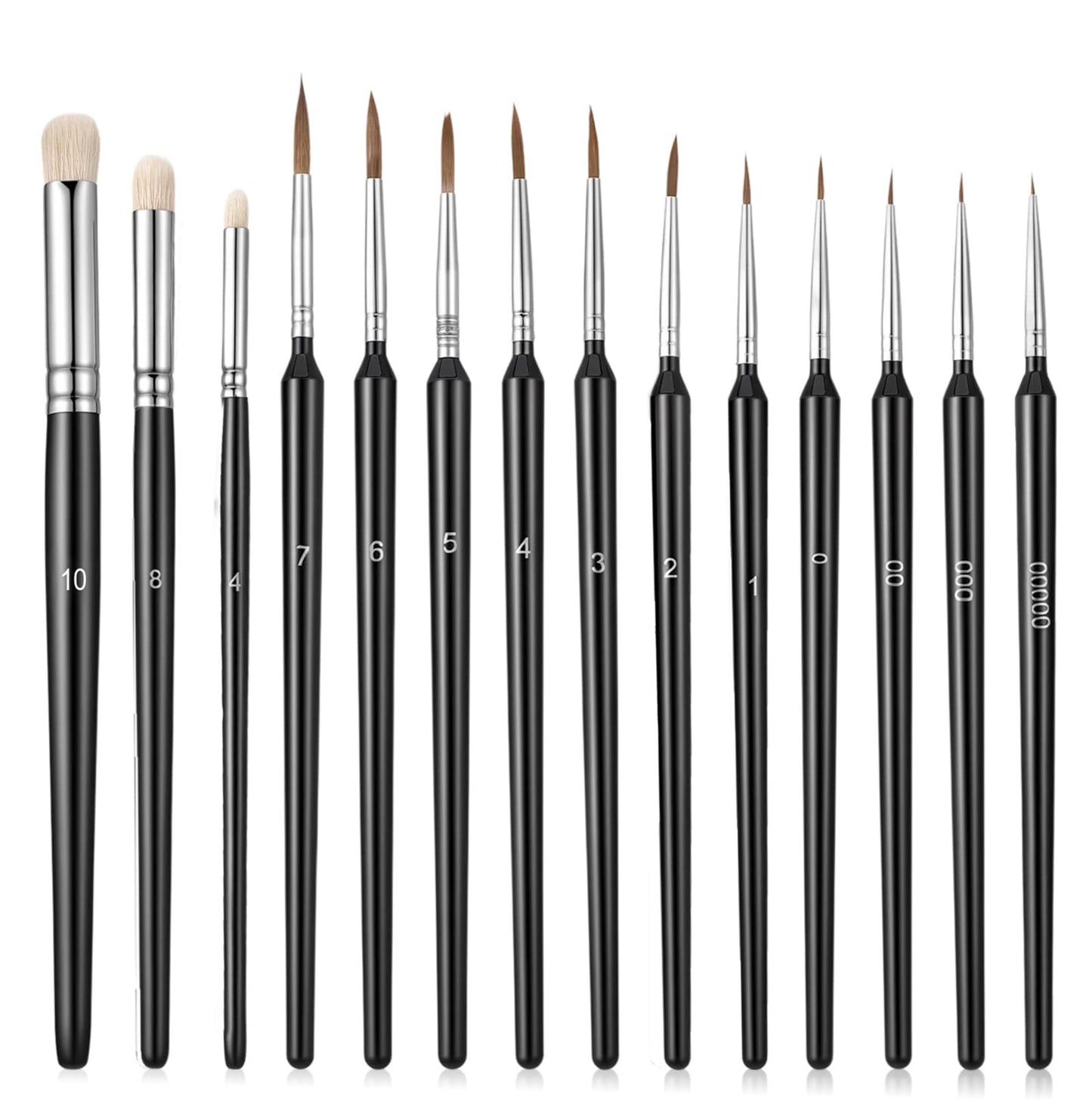Yuanchu 14 Pcs Miniature Paint Brushes with Drybrush Set