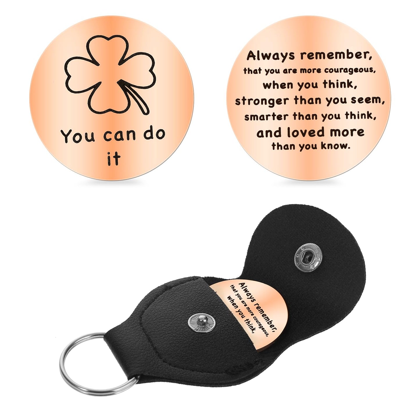 TIESOME Pocket Hug Token, Motivational Bag Hug Lucky Charm Long Distance Relationship Keepsake Stainless Steel Double-Sided Token Inspirational Pocket Coin Gift for Family Friends Lovers(Gold)
