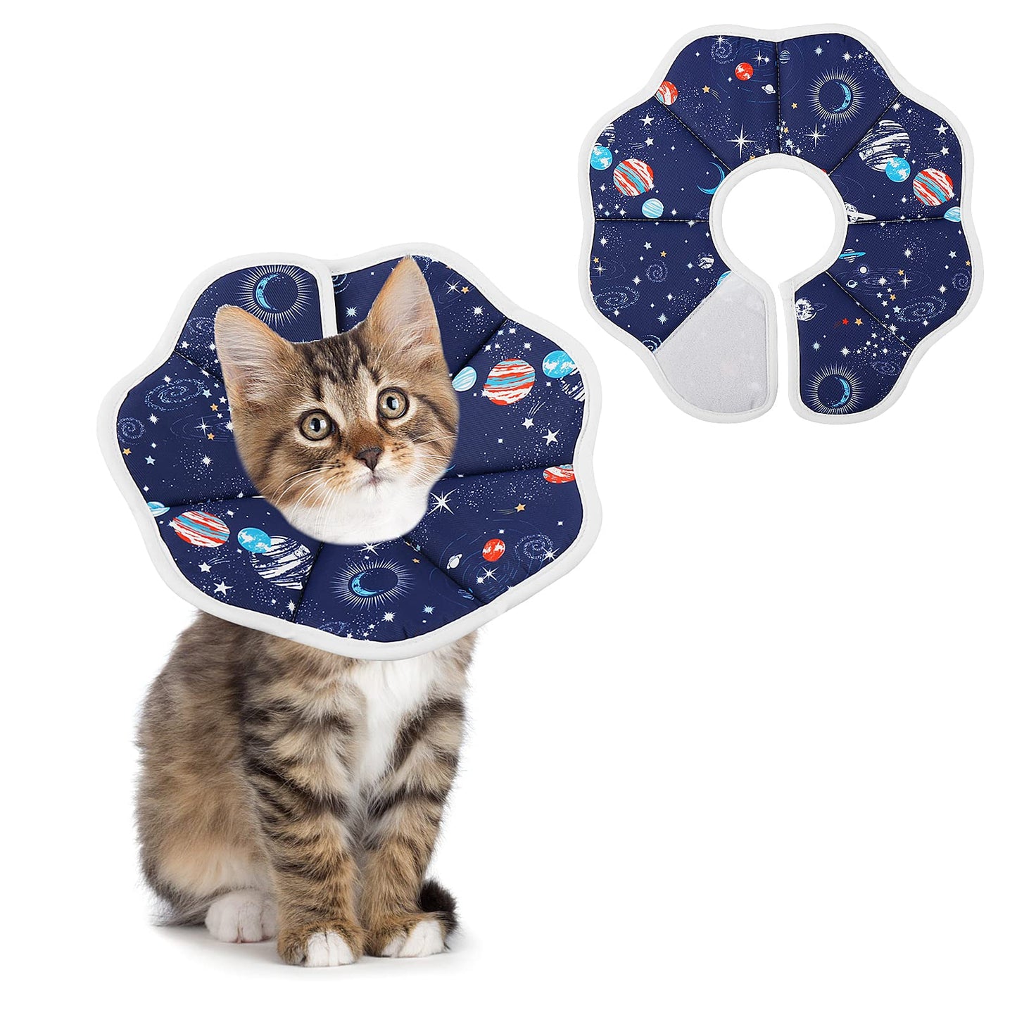 TIESOME Small Cat Cone Collar, Adjustable Kitten Recovery Cone Collar, Cat Cones After Surgery for Kittens, Fasteners Collars for Small Cats, Protective Cat Recovery E-Collar(Neck Diameter: 6.3-9inch)