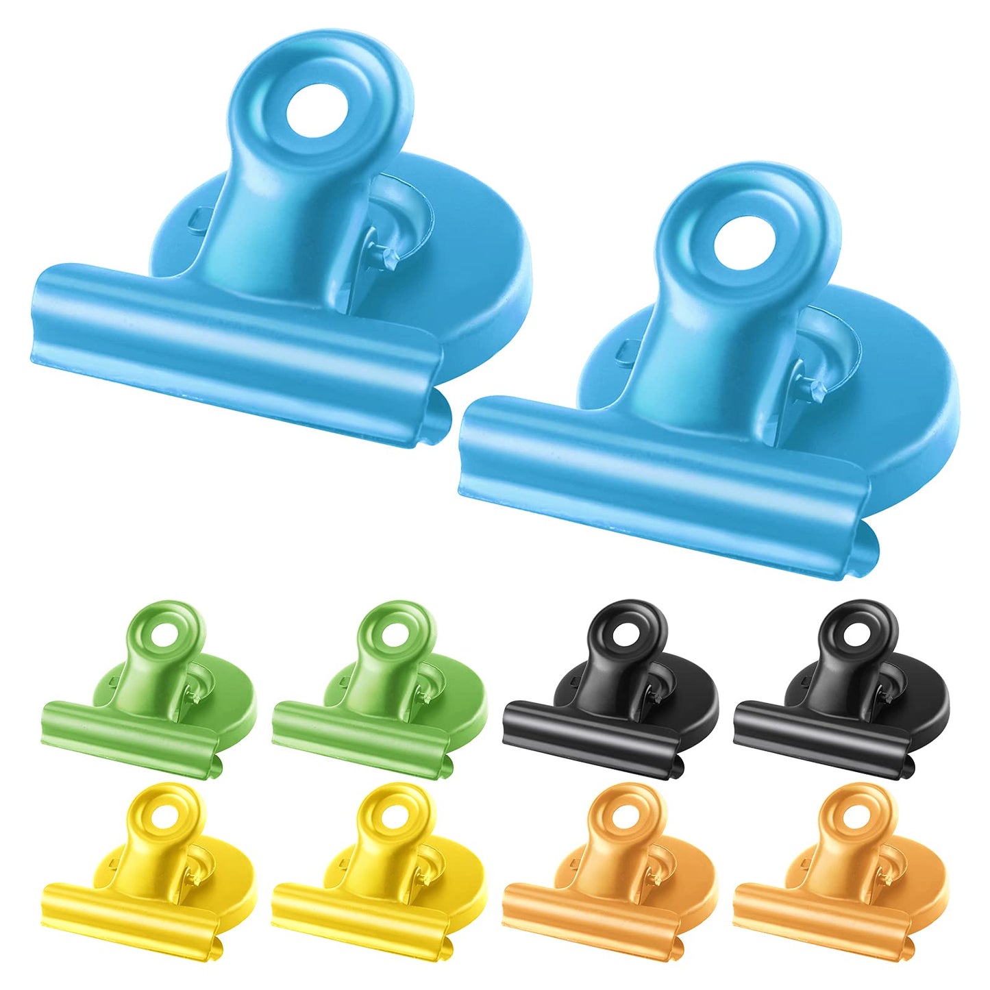 10Pcs Magnetic Metal Clips, 1.18 Inch(30mm) Colored Bulldog Clips, Fridge Magnets Clips, Whiteboard Magnets Coloured, Metal Hinge Clips,Mini Picture Clips for Home,School and Office Supplies(5 Colors)