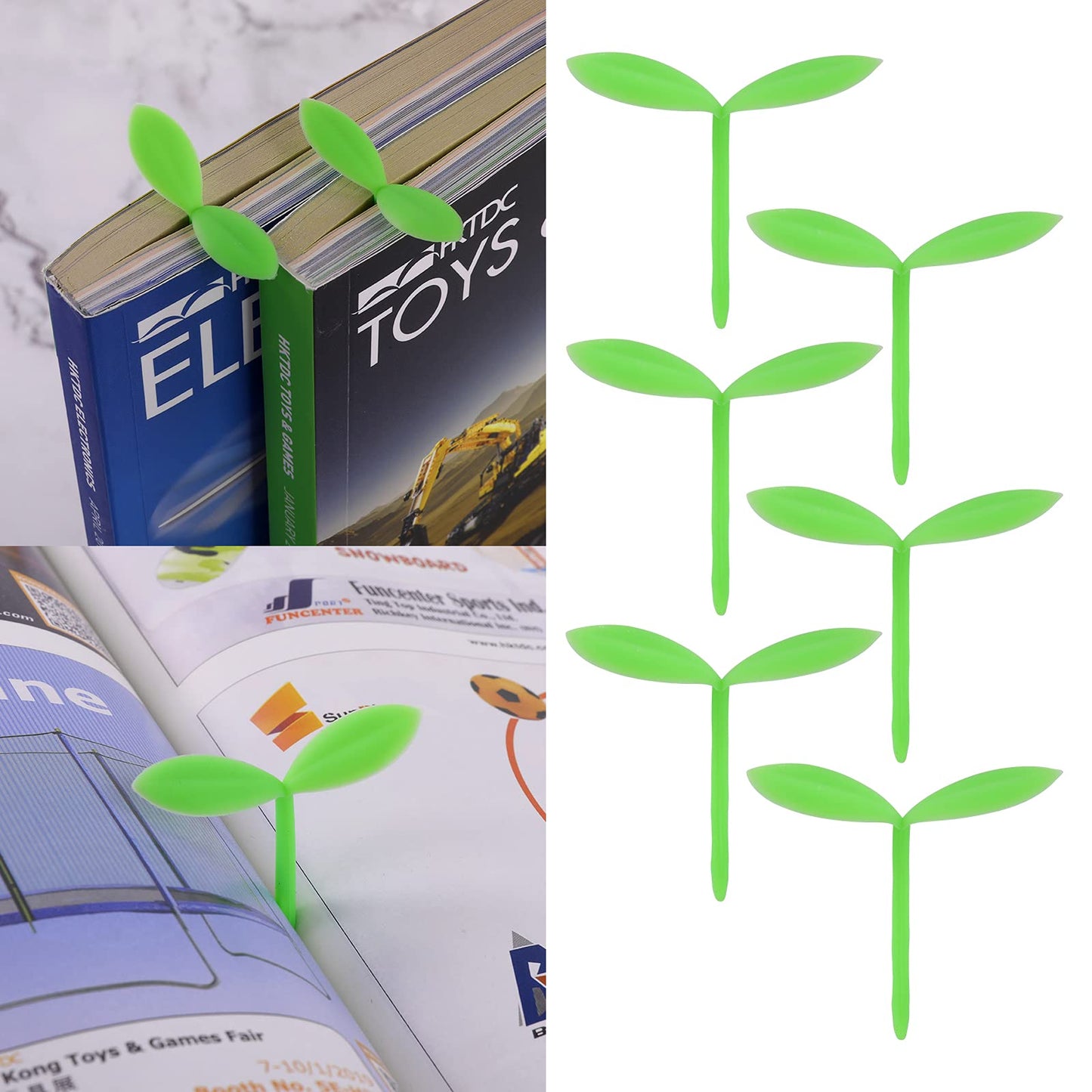 Molain Silicone Bookmark - 6 Pieces Green Sprout Design, Mini Bookmarks for Bookss for Bookworms, Readers, Students, Teachers