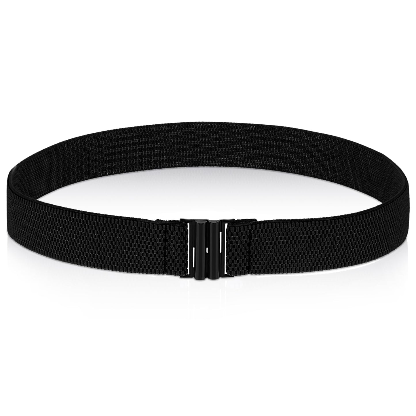 Molain Women Stretch Belt, Black Elastic Waist Belts Fashion Retro Adjustable Cinch Belt wif Buckle for Dresses Jeans