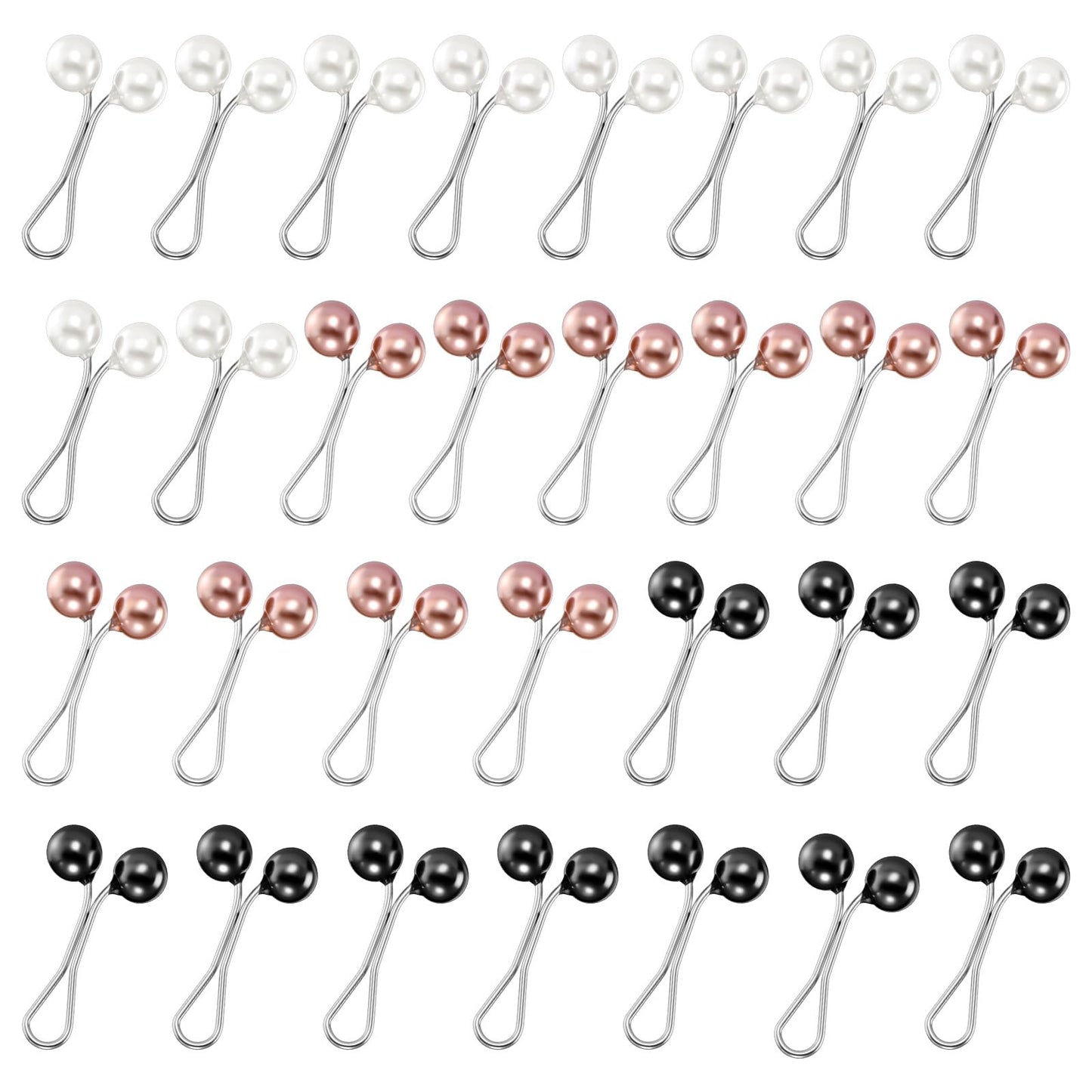 XLIUAX 30pcs Hijab Pins Clips, Muslim Pearl Headscarf Safety Clips U Shape Pearl Pins for Women Lady Scarf Headscarf Shawl Sweater Jewelry Brooches Pin Boutonniere Wedding Dress Accessories