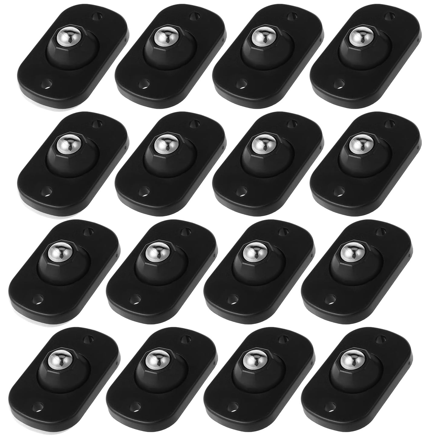 Giantree 16Pcs Self Adhesive Caster Wheels, 360° Swivel Mini Appliance Rollers, Appliance Wheels Rollers for Appliances Countertop, Universal Wheel for Trash Can, Storage Box, Small Furniture(Black)