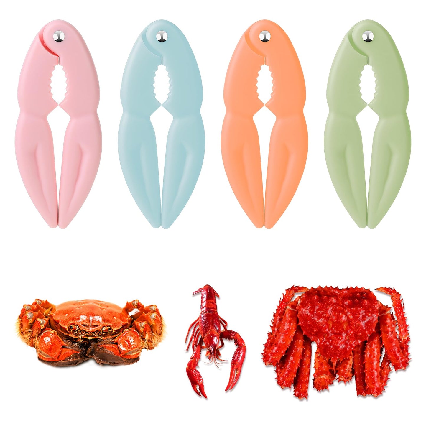 simarro 4 Pcs Crab Leg Crackers and Tools, Colorful Crab Leg Cracker Tools Crab Eating ToolsEfficient Lobster Crackers Crab Leg Cutlery Shelling Gadgets