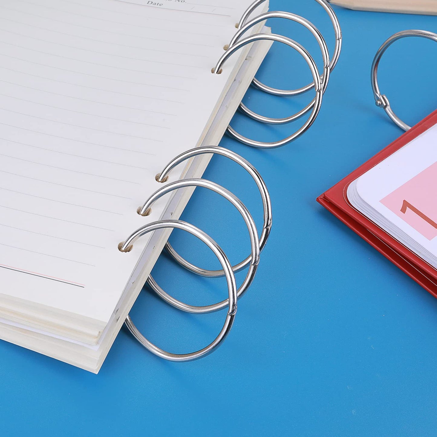 TIESOME 12packs 5cm Loose Leaf Binder Rings, Book Loose Leaf Binder Ring Plated Steel Binder Rings Keychain Rings Binder Rings for School Home or Office