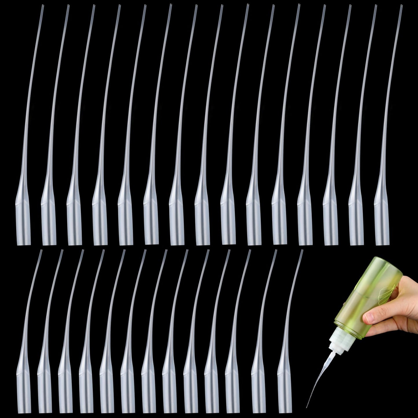 cobee 200 Pcs Micro Glue Tips, Plastic CA Glue Head Extender, Glue Precision Applicator for Arts Crafts, Lab Dispensing, Adhesive Dispensers(7CM+12CM)