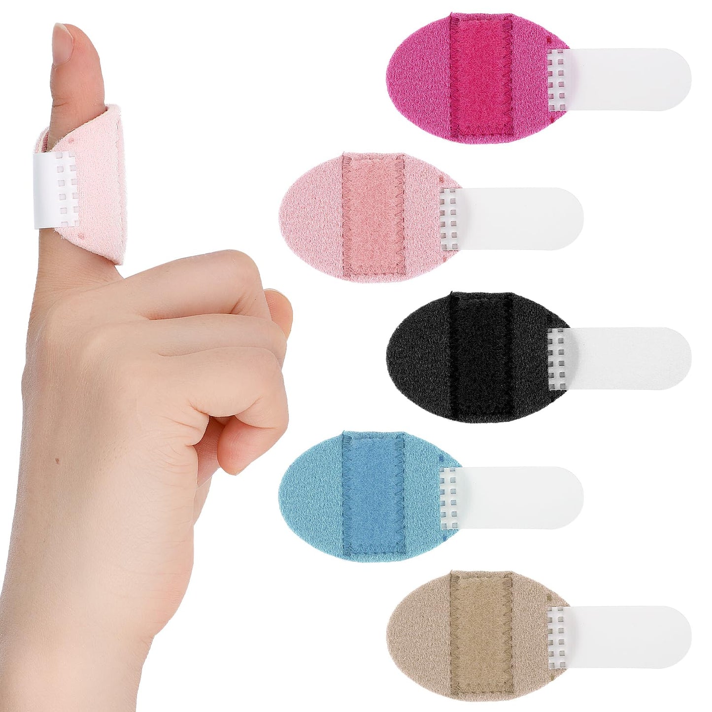 5pcs Finger Splint, Single Band Finger Splint Support Brace Kit, Finger Straightener for Fracture/Knuckle Immobilization/Arthritis, Fits Thumb/Middle Finger/Ring Finger/Index Finger/Little Finger