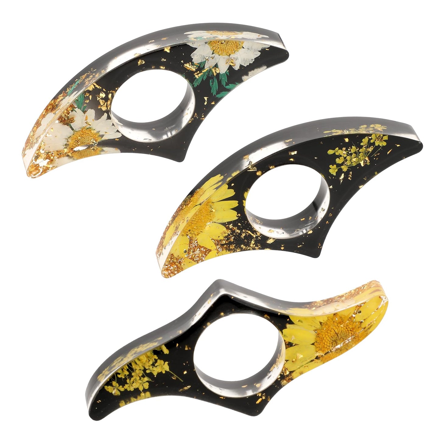 Giantree 3 Pcs Book Page Holder, Handmade Dried Flower Resin Thumb Book Page Holder Book Opener Holder Reading Accessories Floral Bookmark Gifts for Book Lovers Teachers Students