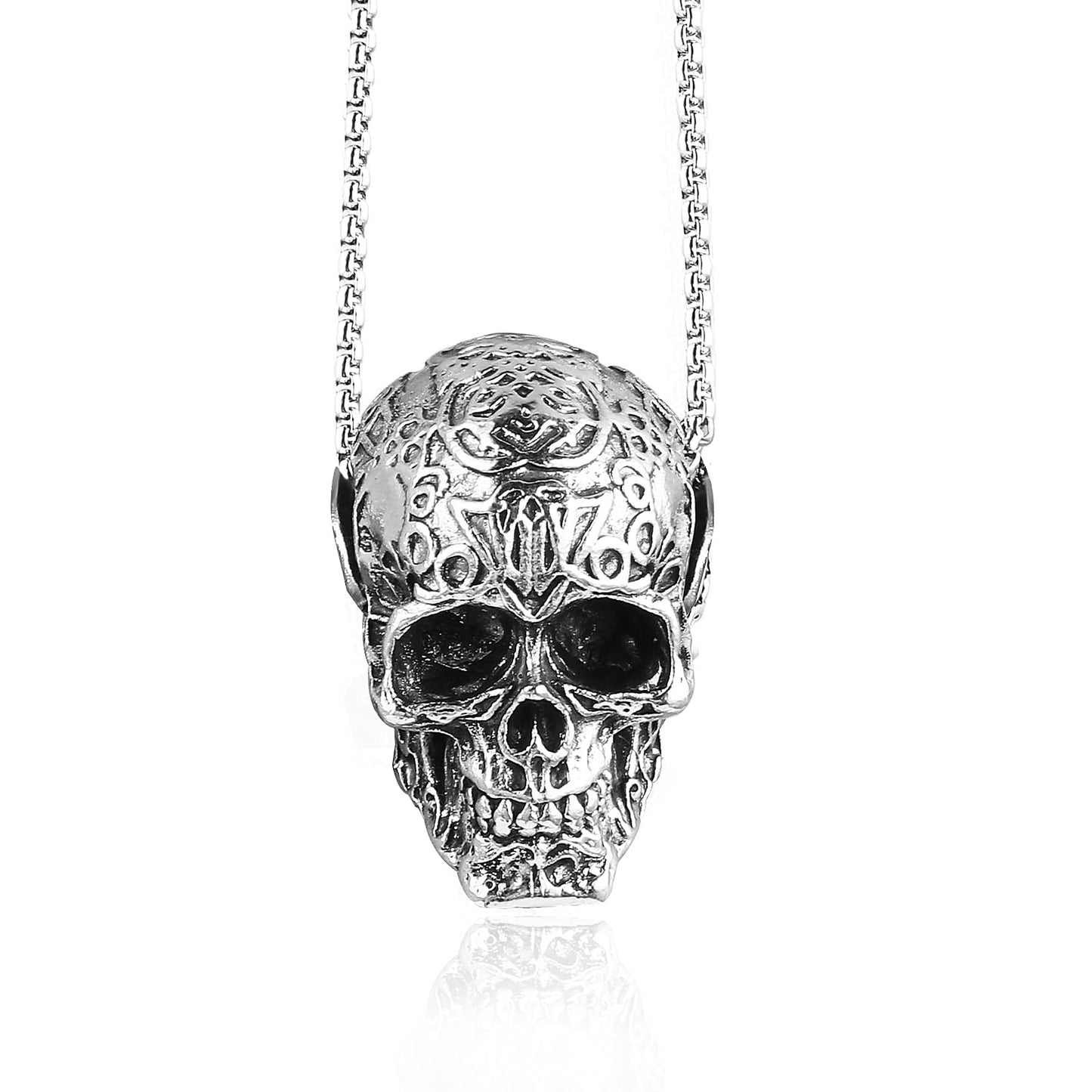 Cobee Halloween Skull Car Hanging Ornament, Cool Car Rear View Mirror Pendants Auto Interior Accessories Halloween Decorations for Car Home Party Supplies(Skull)