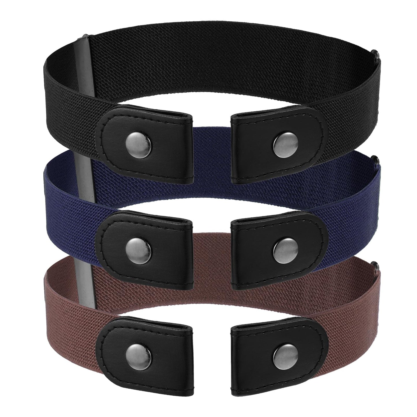 LXUEJIE 3 PCS No Buckle Stretch Belts for Toddler, Kids Elastic No Buckle Belt for kids Girls Adjustable Buckle Free Elastic Kids Belt