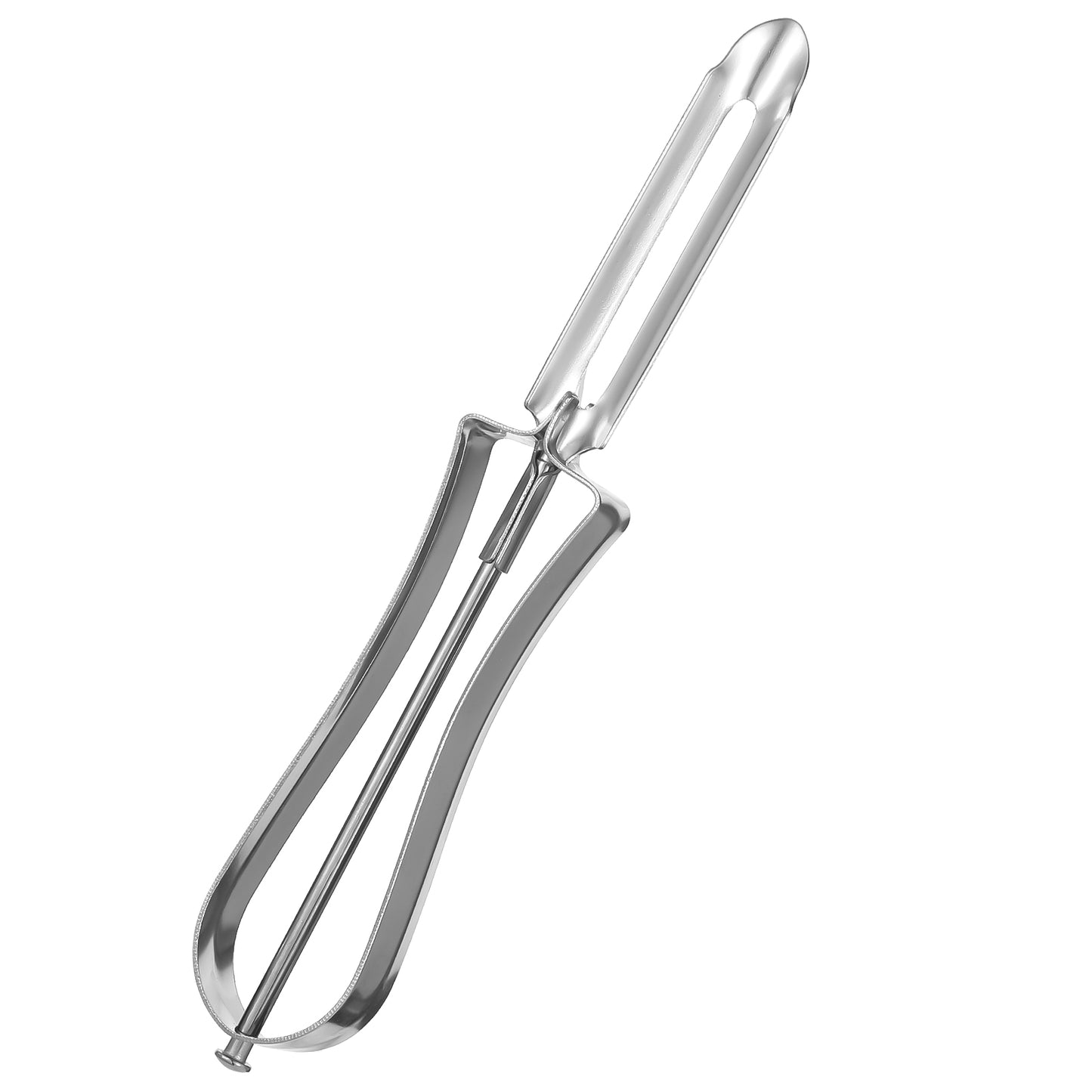 TIESOME 1 Pcs Stainless Steel Vegetable Peeler, Swivel Blade Ergonomic Handle with Potato Eye Remover, Commercial Grade Vegetable Peeler for Potatoes, Carrots, Apples, Dishwasher Safe, Silver