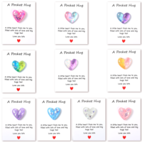 XLIUAX 10Pcs Pocket Hugs, Pocket Hug Heart with Greeting Cards, Pockets Hug Valentines Gift for Friend Lover Colleagues Birthday Christmas Encourage