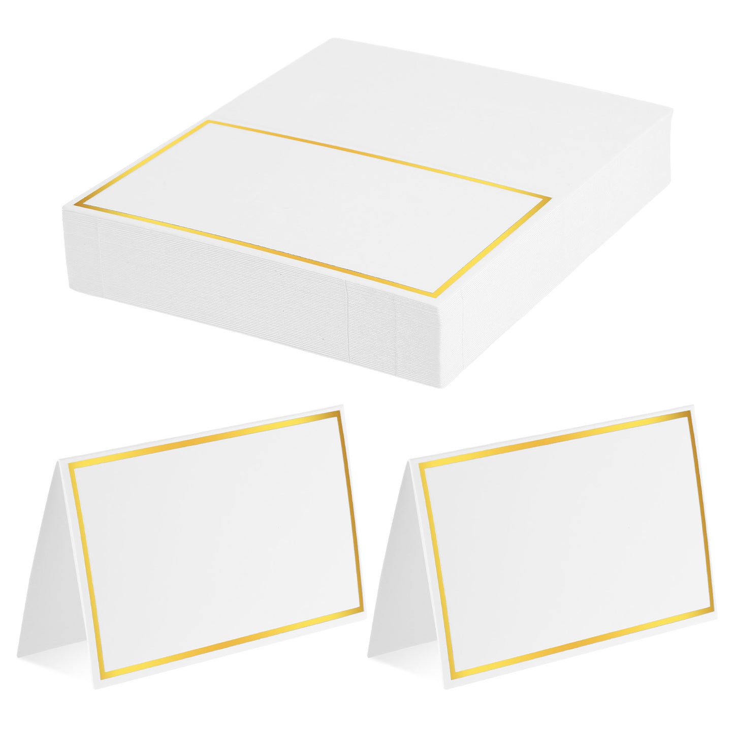 cobee 50Pcs Table Name Cards, Place Card for Table Setting, Place Cards with Gold Foil Food Labels for Party Buffet, Wedding Places for Weddings, Banquets Dinner Parties