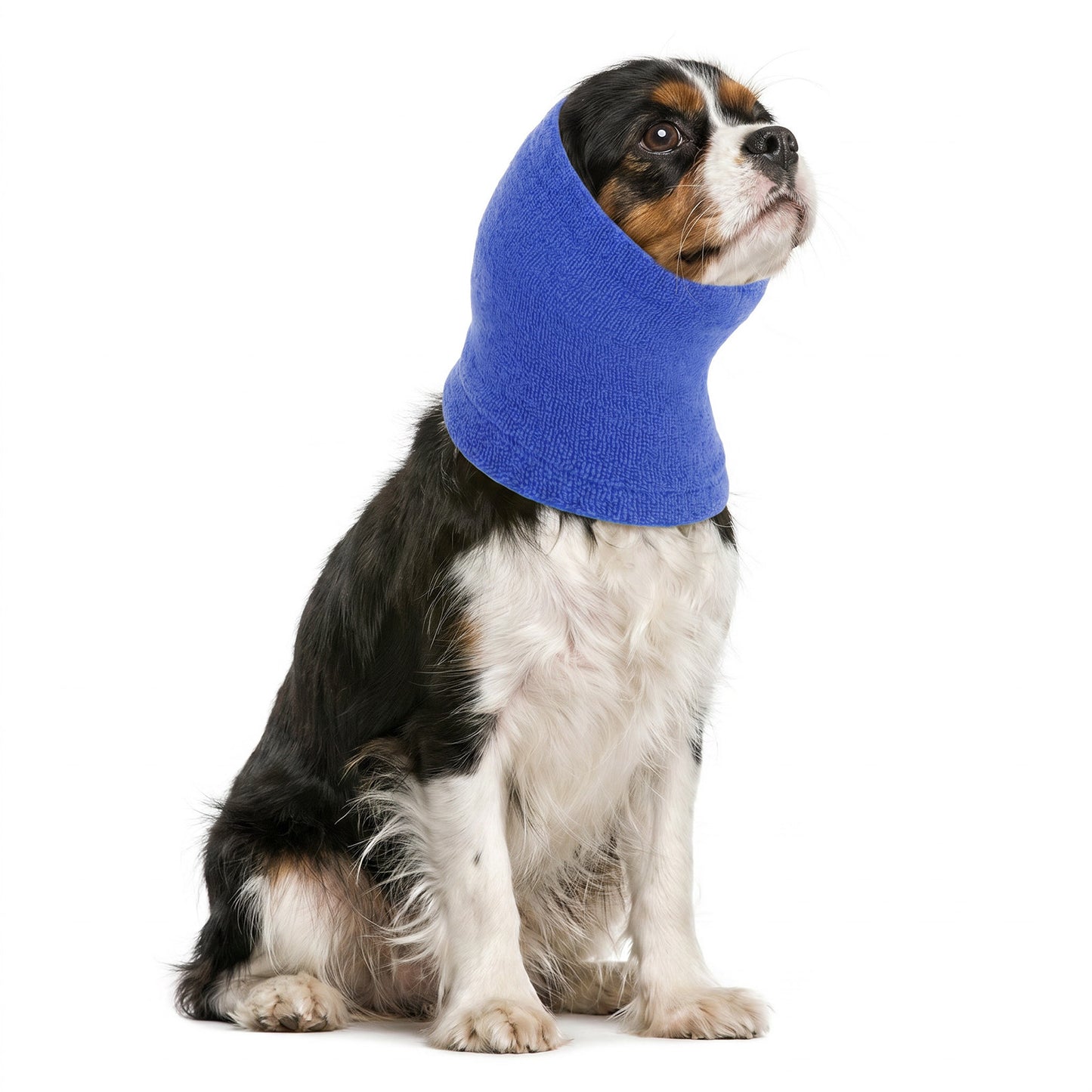 Amabro Cotton Dog Ear Neck Snood Noise Calming Pet Warmer Earmuff(Blue,L)