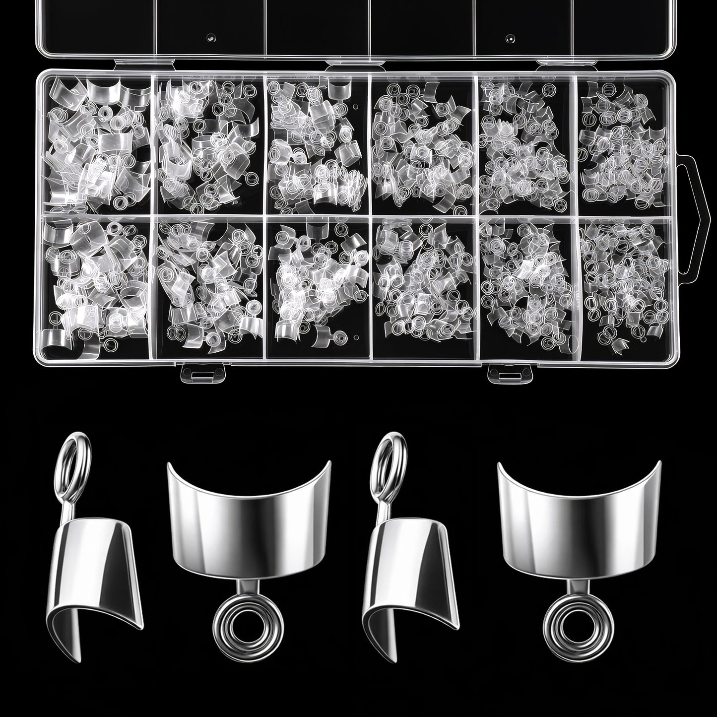 HJZHII 600Pcs Extra Short Square Nail Tips, 12 Sizes Half Cover Square Nail Tips Clear Short Press On False Nails with Box for Acrylic Nail Extension Home DIY Salon