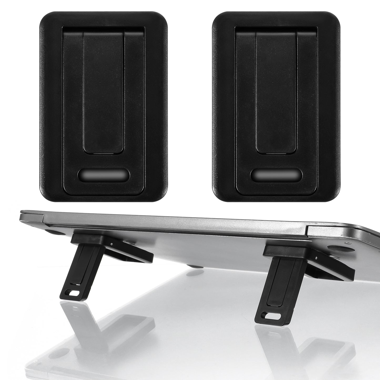 AOZUO 2 Pcs Portable Computer Keyboard Stand, Invisible Keyboard Riser, Mini Laptop Stand, Adhesive Foldable Laptop Riser Cooling Lightweight Holder Mount for Laptop Wireless Keyboard