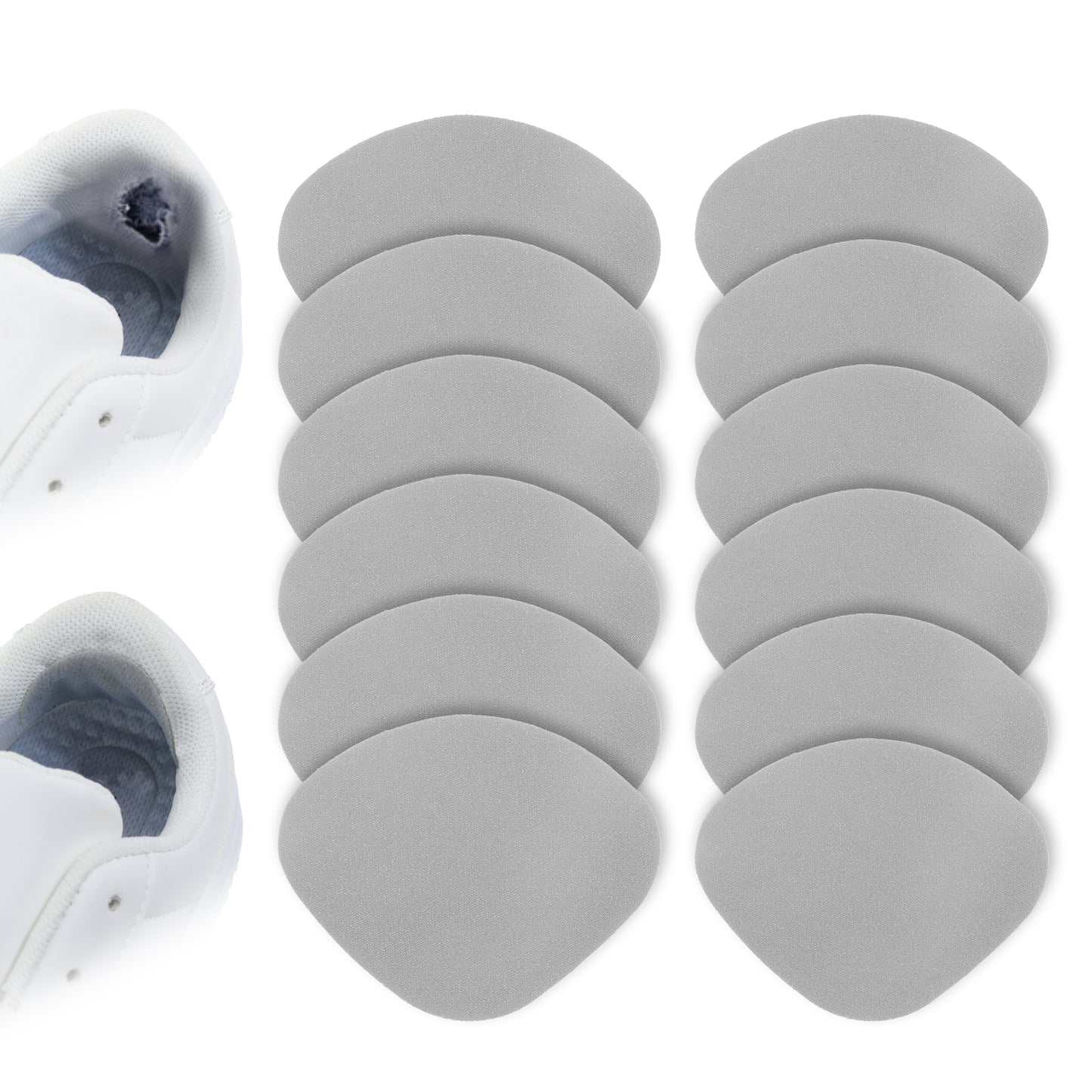 LXUEJIE 6 Pairs Shoe Heel Repair Patch, Heel Grips Liner Cushions Self-Adhesive Sneaker Repair Pads Two Size Inside Shoe Patches Kit for Repairing Shoes Holes (Gray)