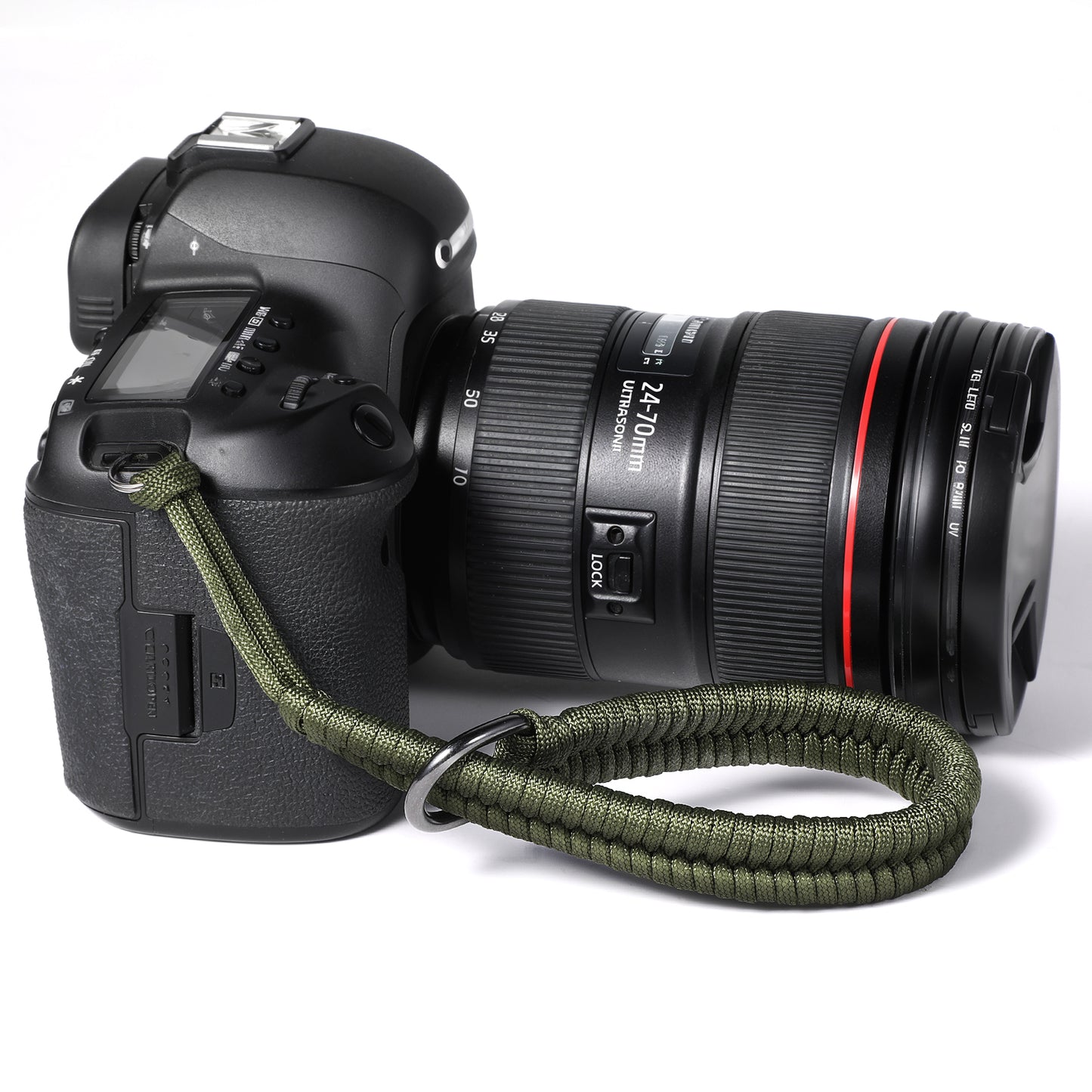Yuanchu Adjustable Camera Wrist Strap Set, Nylon Camera Hand Strap Quick Release Wristband Lanyard with Triangle Split Round Ring Connector for Photographers Mirrorless Cameras(Green)