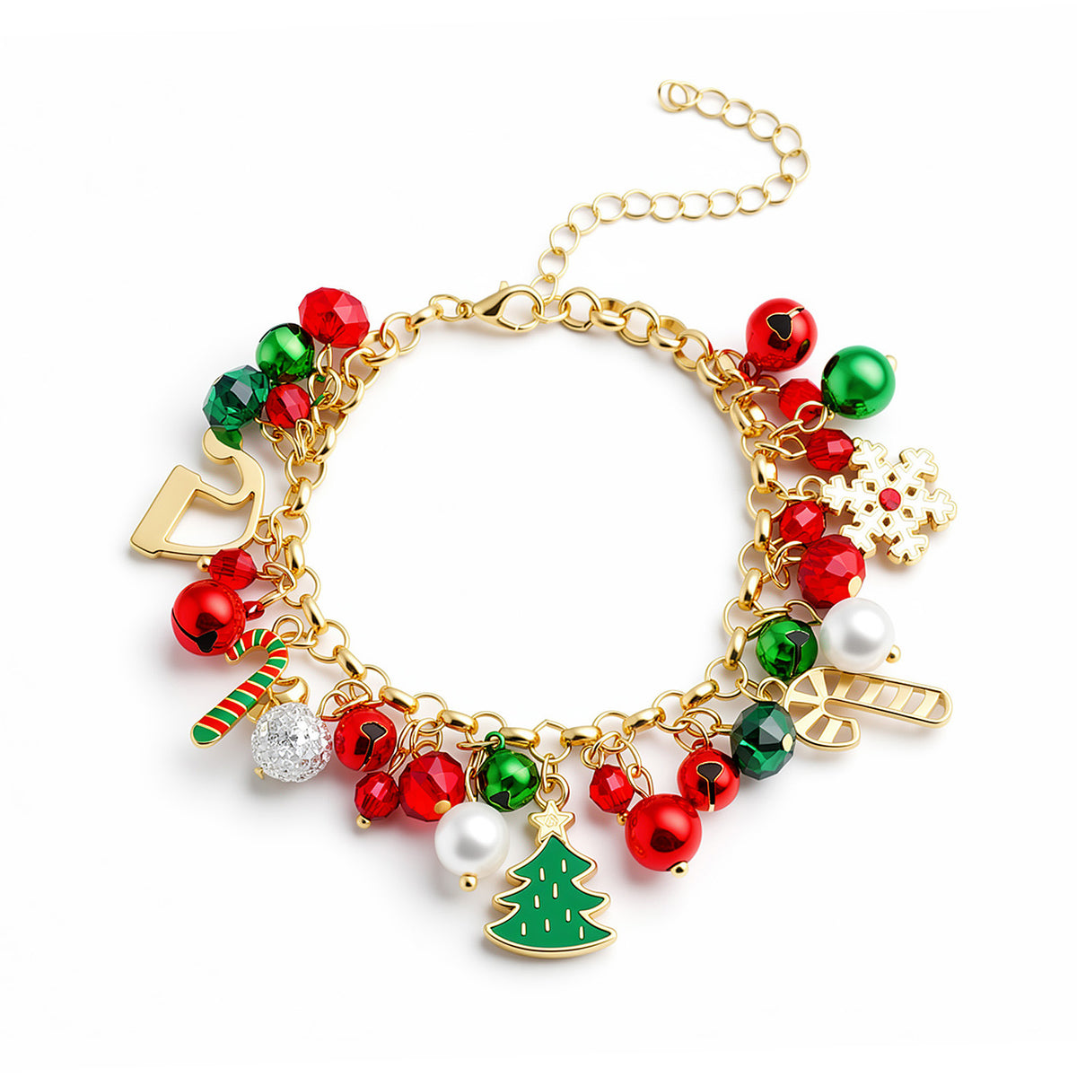 Amabro Christmas Bracelet Jingle Bells Jewelry for Women Holiday Gift