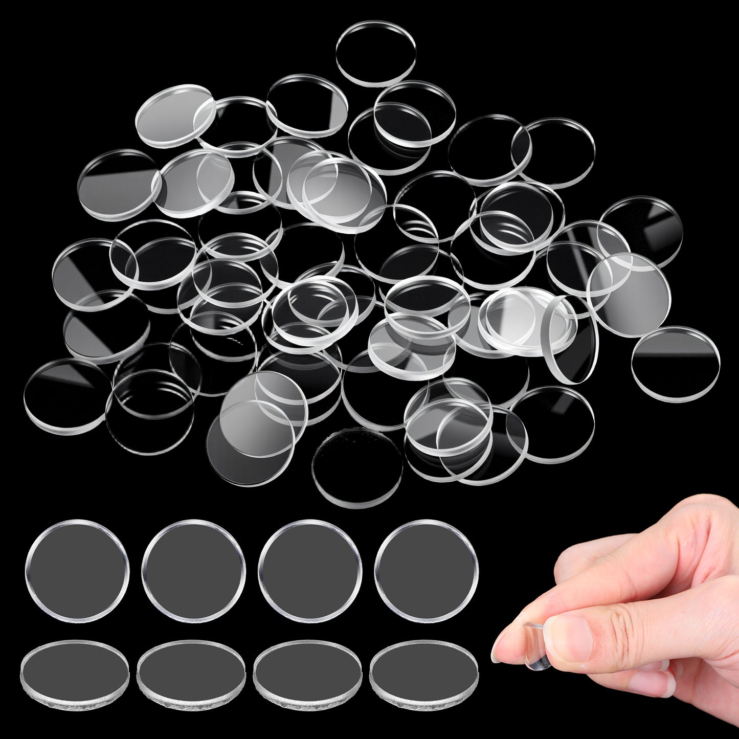 DOPENSPI 100PCS Clear Glass Table Top Bumpers, Anti Slip Pads Rubber Feet 15mm Rubber Bumper Pads Non Slip for Table Glass Chopping Board