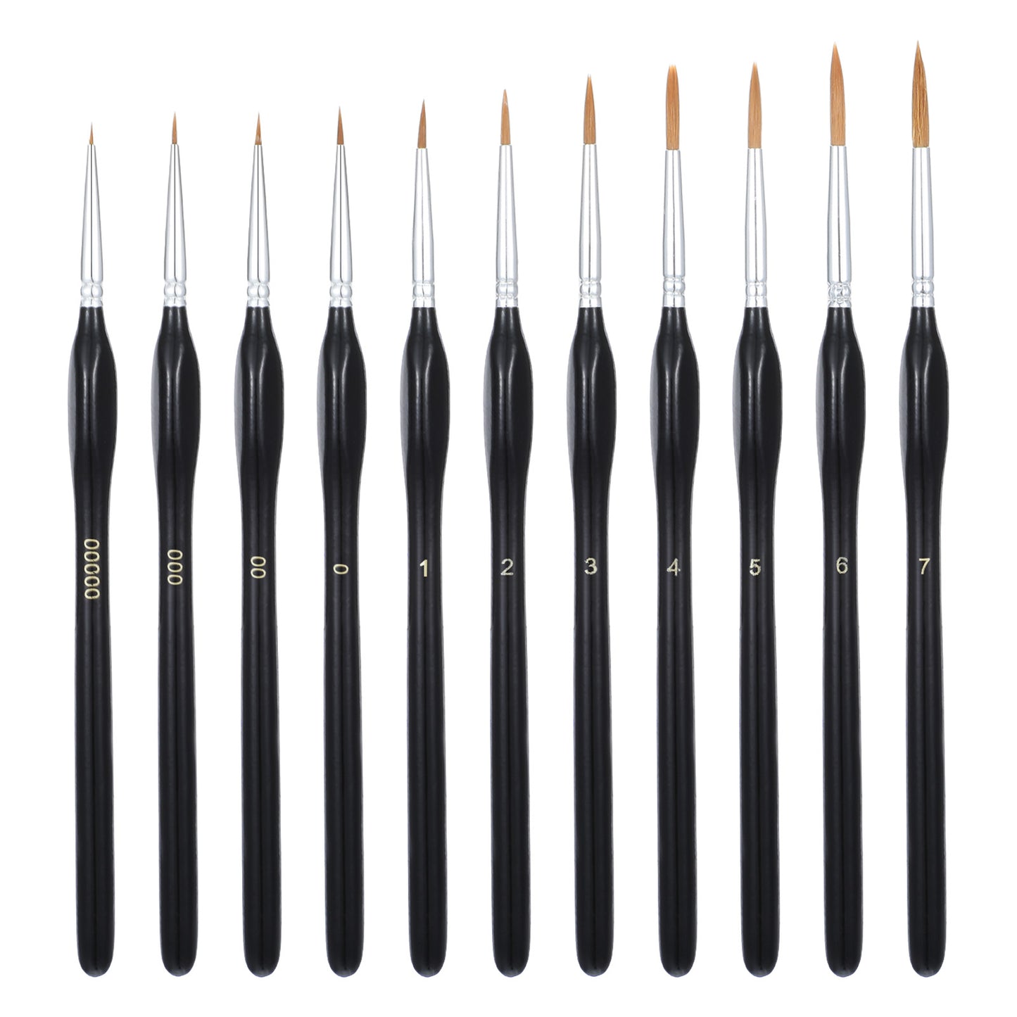 LIQWEI 11Pcs Miniature Paint Brushes, Detailing Brush Set, Fine Detail Painting Brush Black Spray Paint, Nail Art Brushes for Art Watercolor Oil Acrylic, Stencil for Arts, Crafts, Acrylic, Watercolor,