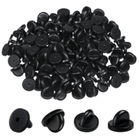 Giantree 200 Pcs Rubbers Pin Backings, Pins Safety Backing, PVC Rubber Pin Backings, Pins Holders for Brooches Ties Hats Badges Rubber Lapel Backing for Replacement Uniform Badges Making Crafts