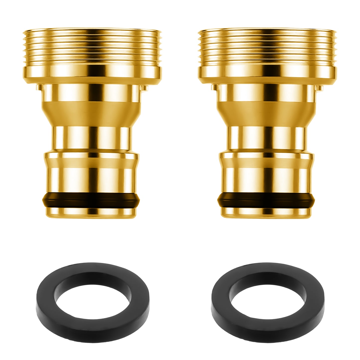 Giantree 2 PCS Dishwasher Faucet Adapter with Aerator, 22mm Inner Diameter Portable Dishwasher Faucet Adapter Kitchen Faucet Fittings Hose Adapter for Washer Sink Kitchen Bathroom Faucet(Gold)