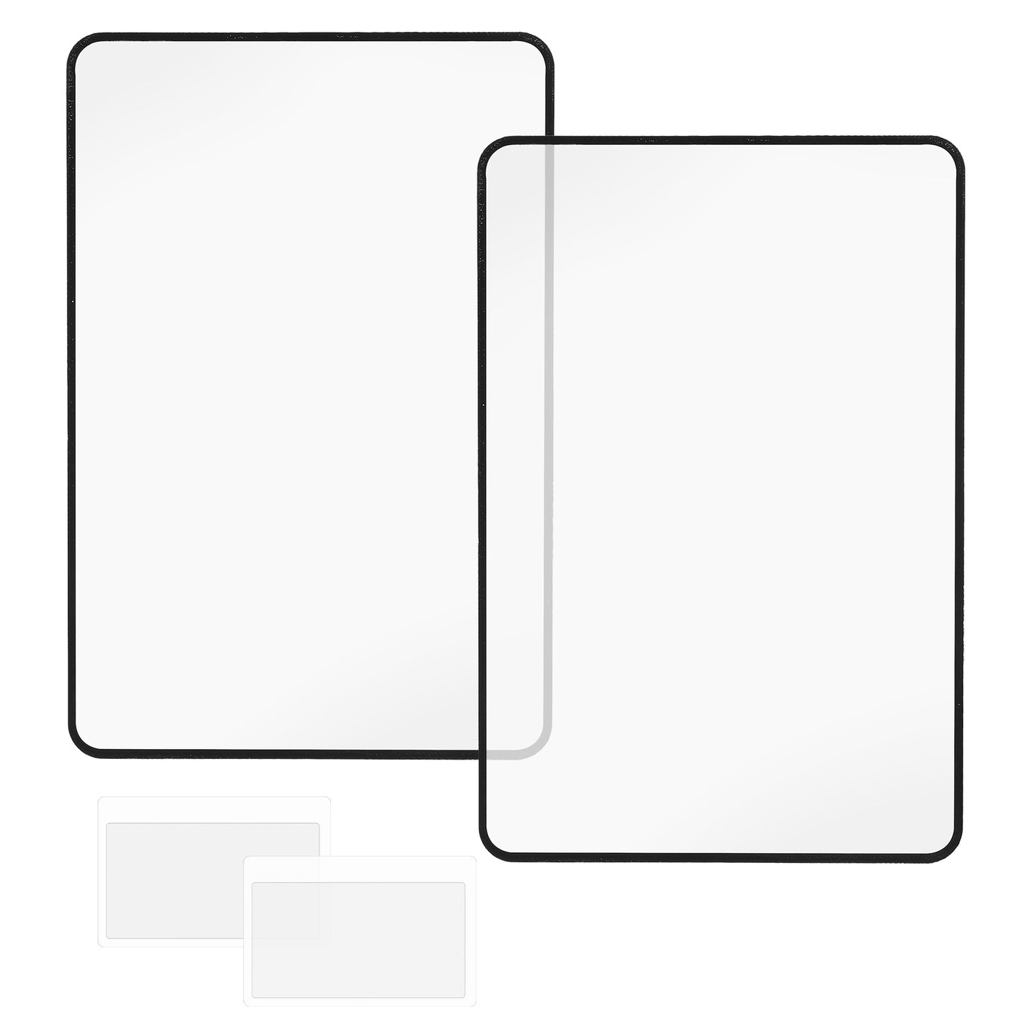 LIQWEI 4Pcs 3X 5X Page Magnifying Sheet Clear Lightweight Magnifier Flat Plastic Optical Fresnel Lens Handy Card Size Magnifier Bookmark for Low Vision Reading Small Prints, Maps and Books
