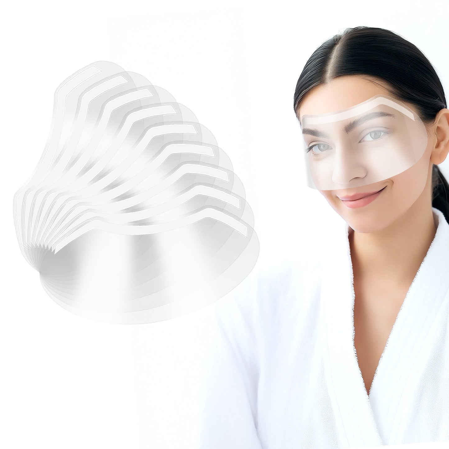 simarro 100 Pcs Shower Face Eye Shields, Disposable Clear Plastic Eye Shield for Showering Microblading Makeup Protector Face Cover Shield Haircut Hairspray Aftercare for Eyelash Extensions