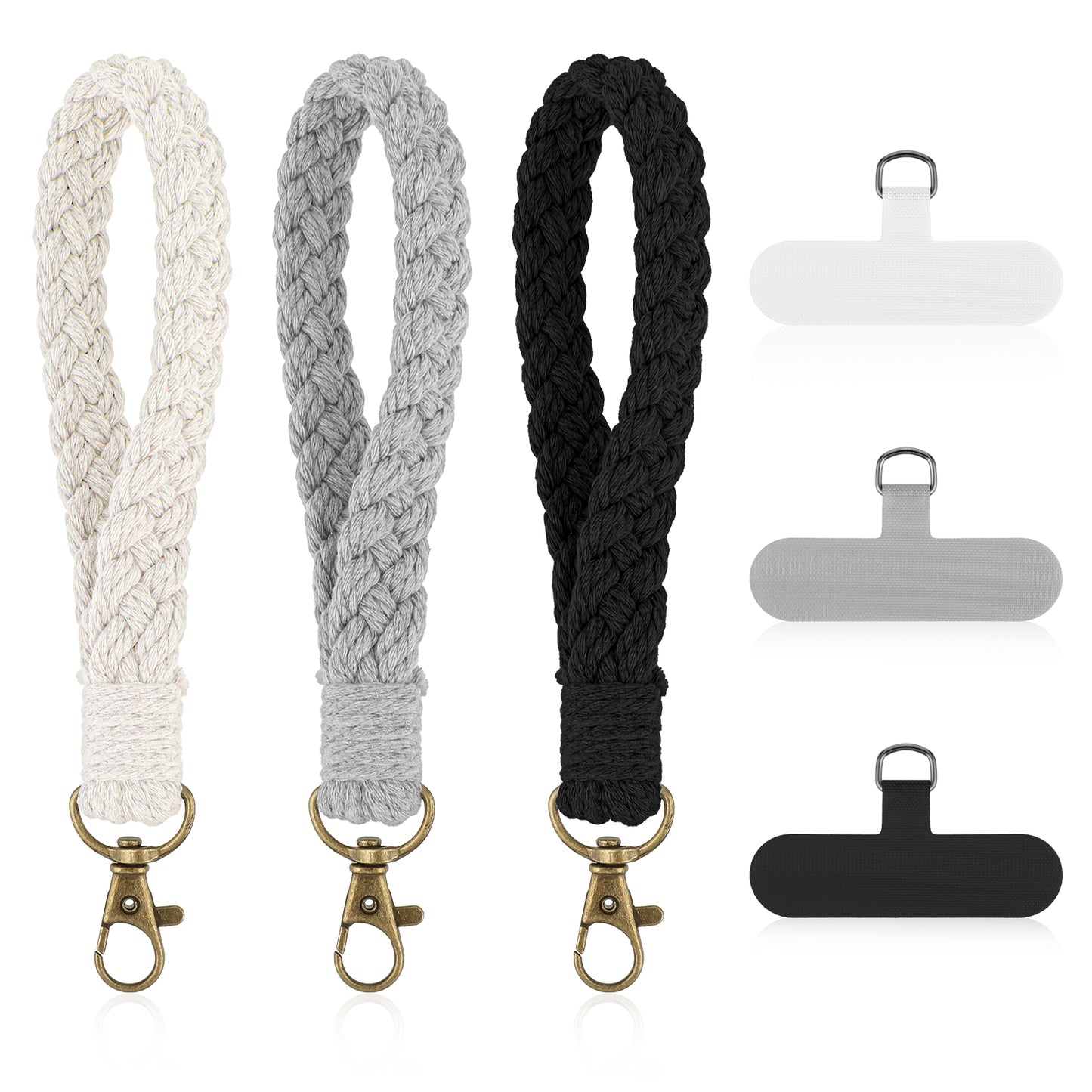 Giantree 3Pcs Boho Macrame Phone Wrist Strap, Wrist Strap for Phone Case Phone Lanyard, Cute Phone Chain Handmade Phone Lanyard Wrist, Keychain Phone Case Anti-Loss Phone Chain for Women Men