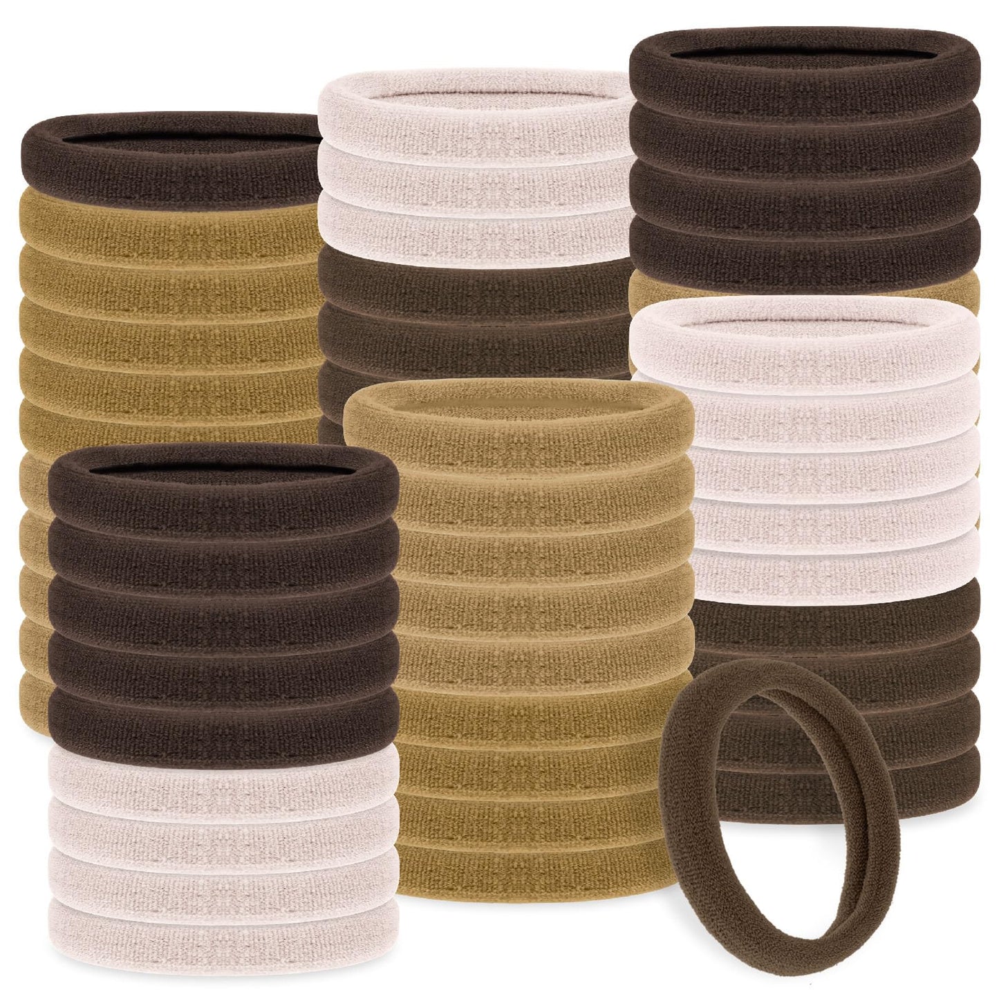 cobee Hair Bobbles for Women, 100 Pcs Nylon Hair Ties No Damage for Thick Hair Seamless Soft Hair Bands Bulk Hair Ties Ponytail Holders Headbands Stretch Hair Bands Accessory(Caramel Color, 4mm)