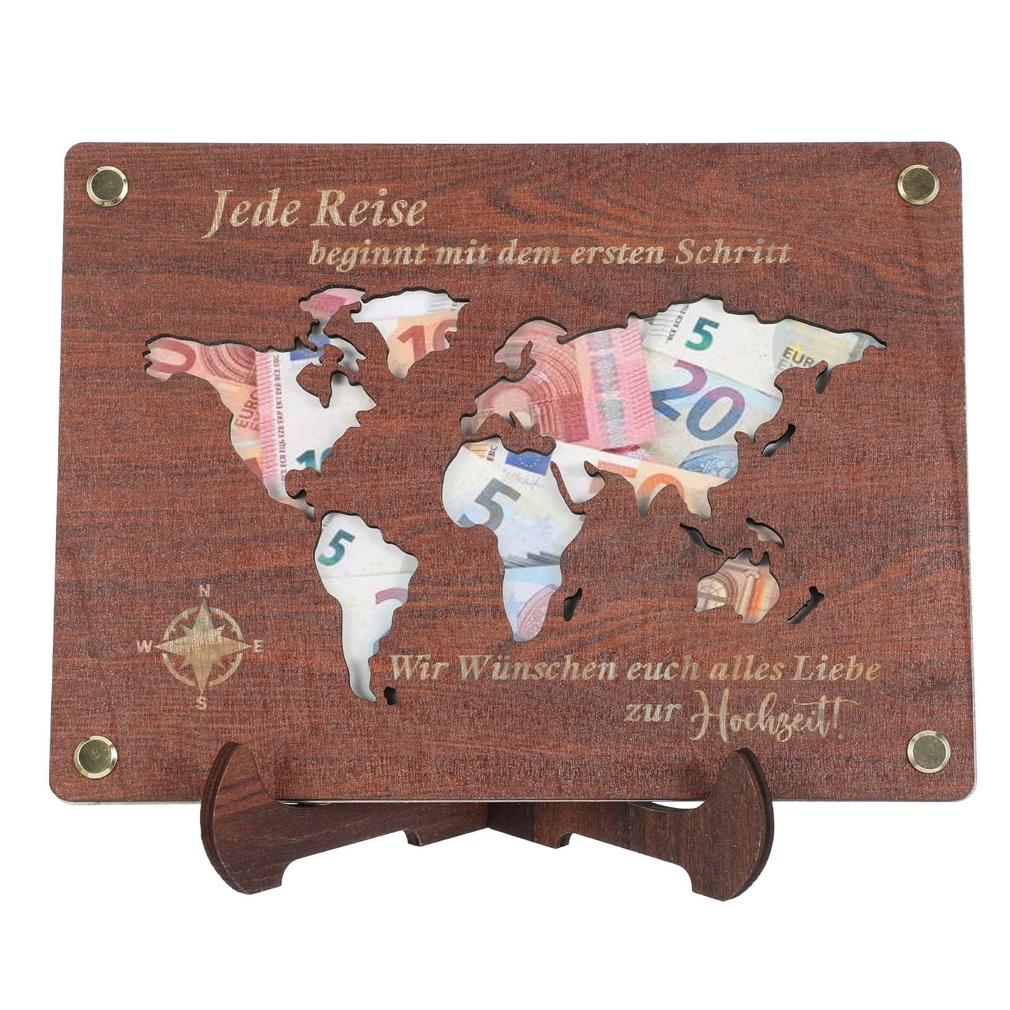 Yuanchu Wedding Gift, Wedding Gift, Wooden Stand, Birthday Gift, Decoration (World Map)