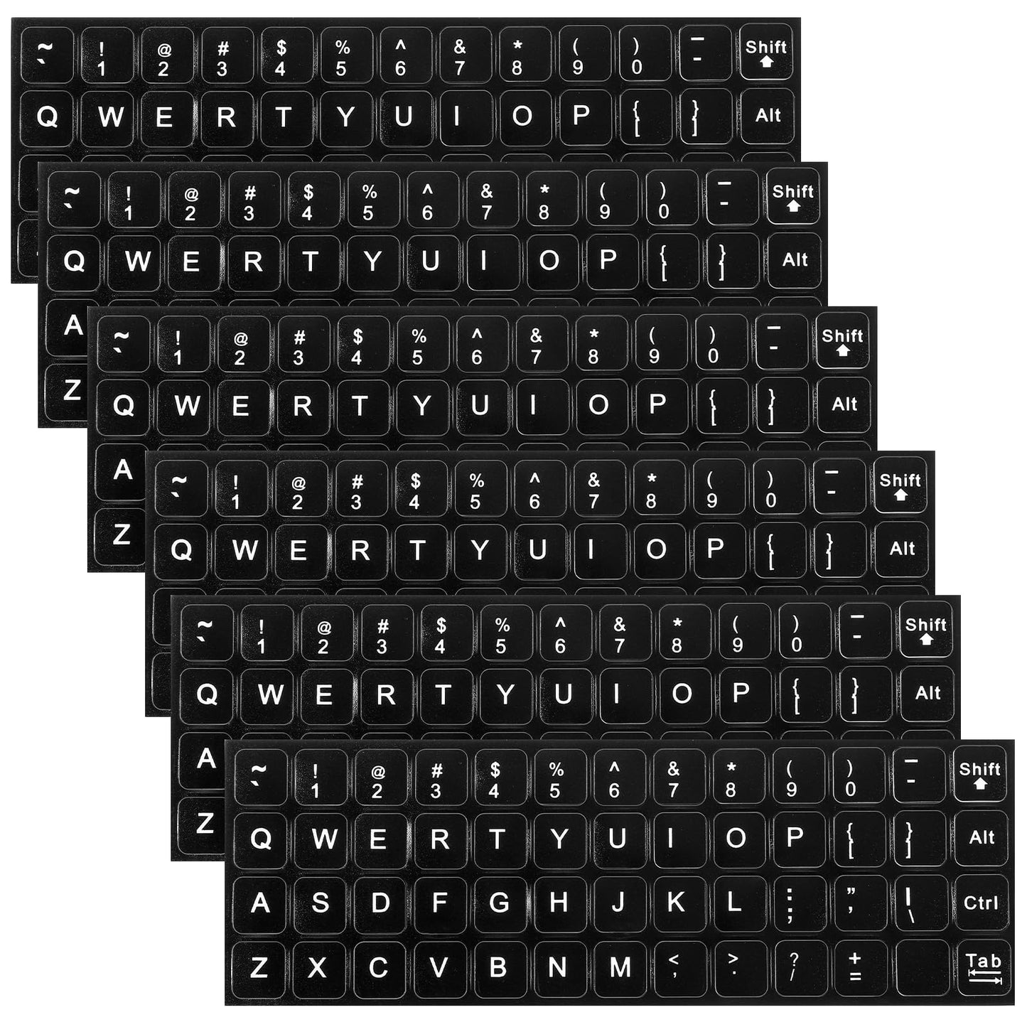 Yuanch 6Pcs English Keyboard Stickers, Universal Laptop Keyboard Stickers Universal Keyboard Letters Replacement Sticker Matte English Keyboard Alphabet Sticker for PC Laptop Desktop Computer Keyboard