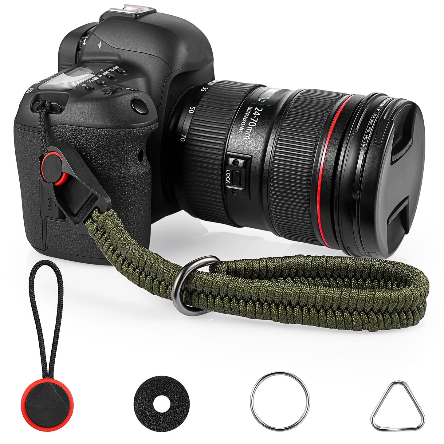 Andibro Quick Release Camera Wrist Strap Nylon Camera Hand Strap with Quick Connector Camera Strap for DSLR Mirrorless Camera(Green)