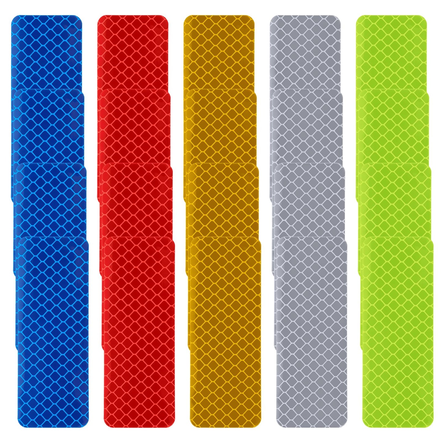 JIYIN 20 Pcs Warning Reflective Stickers, Safety Reflective Stickers High-Visibility Waterproof Reflective Tape for Car Motorcycle Bike Trailer Helmet Mailbox Bag Multicolor 3.15" x 1.18"