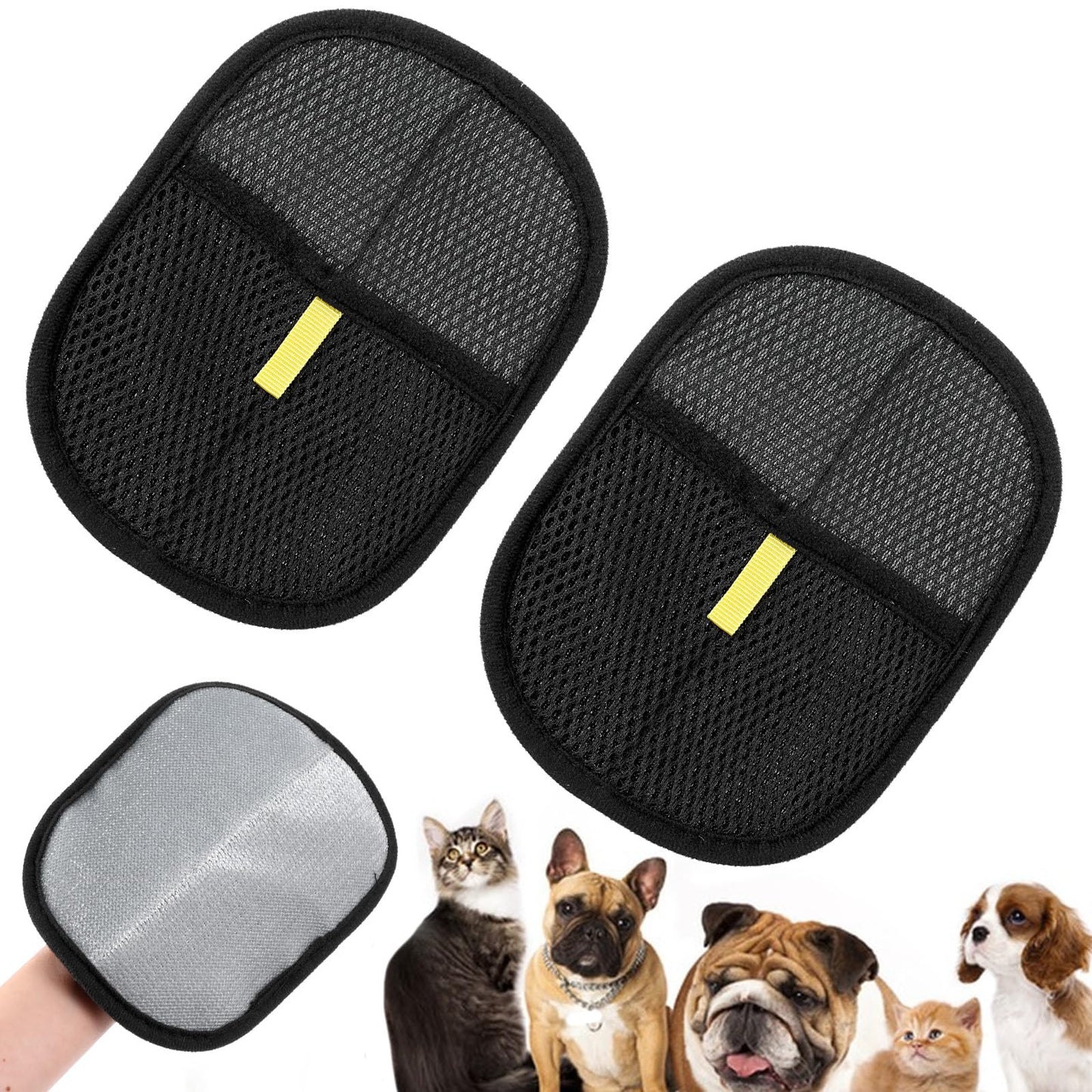MBAIYO Pack of 2 Fur Magnet Gloves, Pet Hair Remover Glove Fur Magnet Glove for Care Removal Undesirable Smooth and Healthy Fur