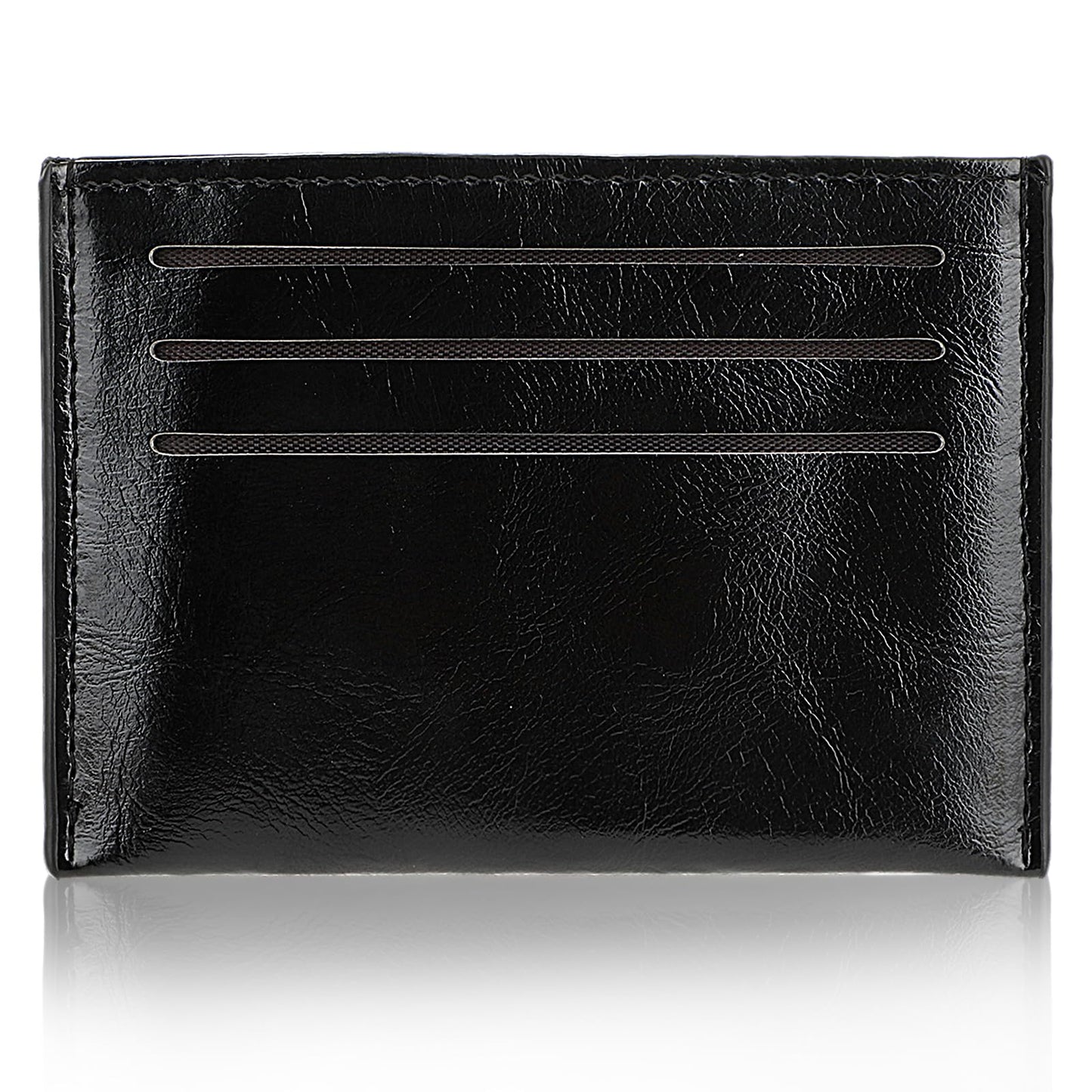 TIESOME Leather Slim Minimalist Credit Card Holder Wallet for Men, Front Pocket Wallets Credit Card Case Card ID Card Protector Business Card Holder 6 Card Slots + 1 Change Slot