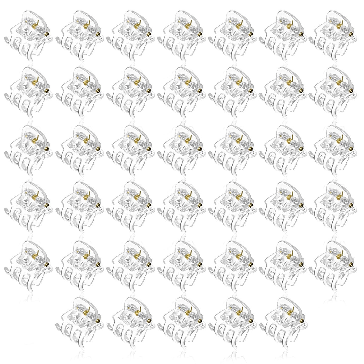 DOPENSPI 40 PCS Mini Hair Clips, 1.5 cm Plastic Mini Claw Hair Clips Clear HairClips Transparent Plastic Hairpin Hairs Styling Accessories for Women and Girls