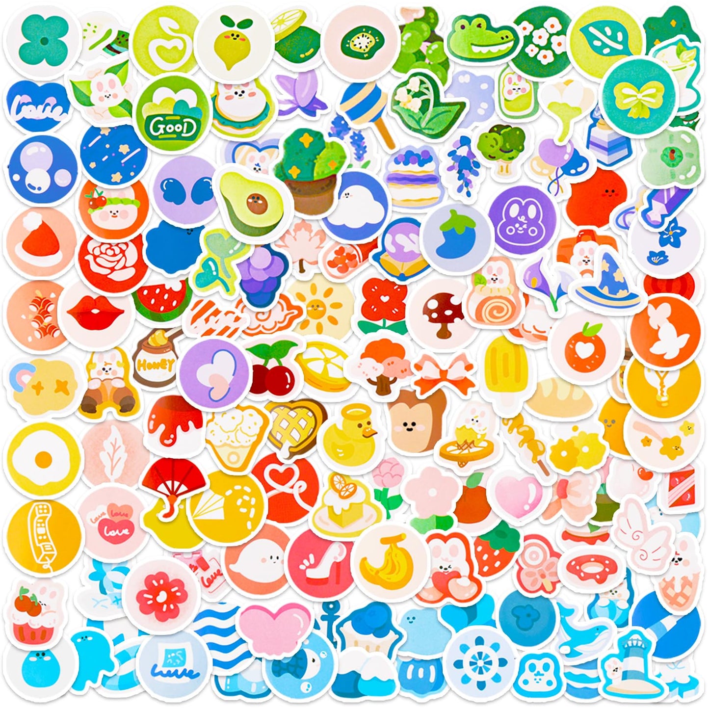 Amabro 300PCS Cute Stickers, Kawaii Candy Stickers Sweet Decals for Water Bottle Laptop Luggage Suitcase DIY Journal Skateboard Guitar Scrapbook Kids Children Teens Adults